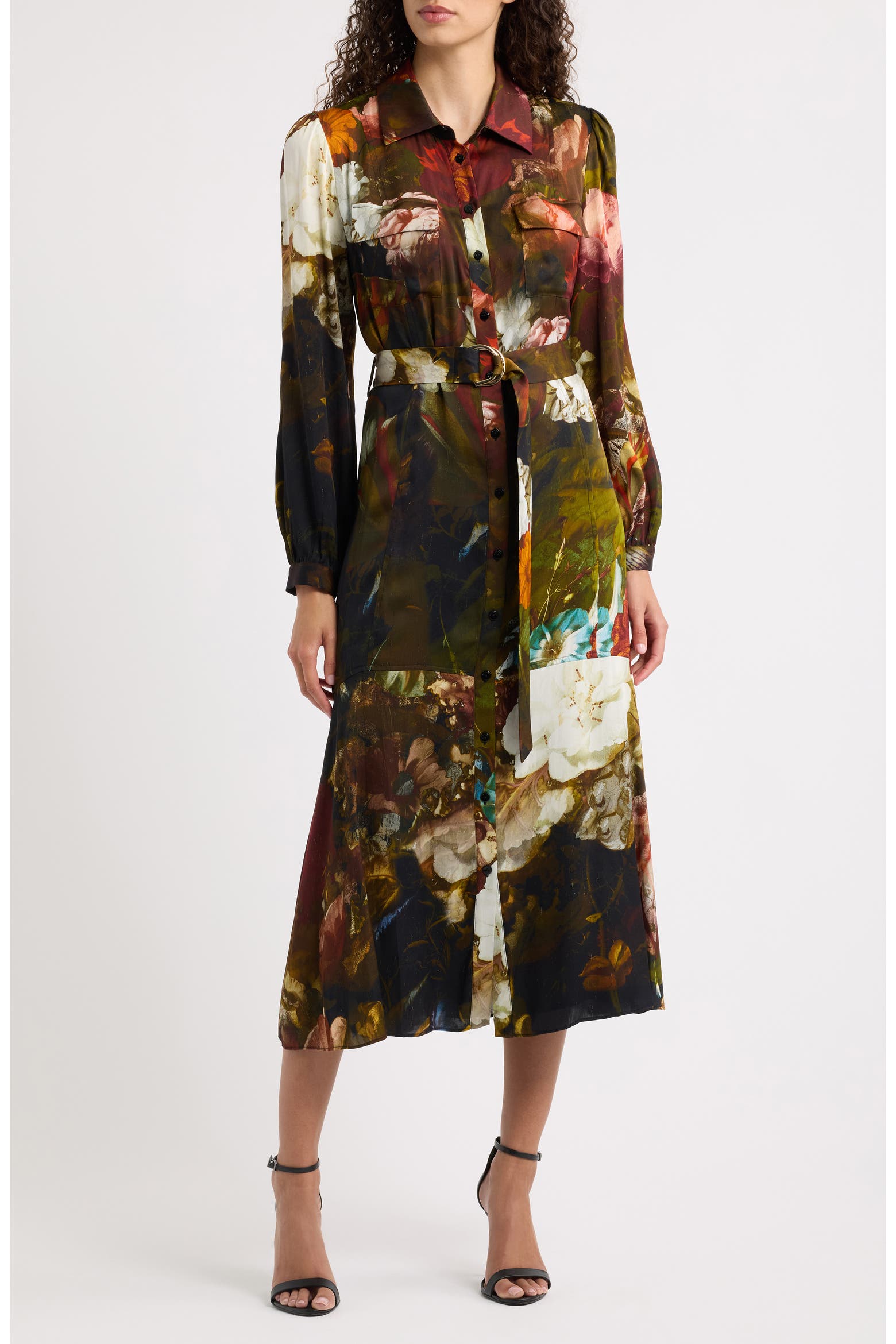 Elie Tahari Mika Silk Blend Printed Shirtdress