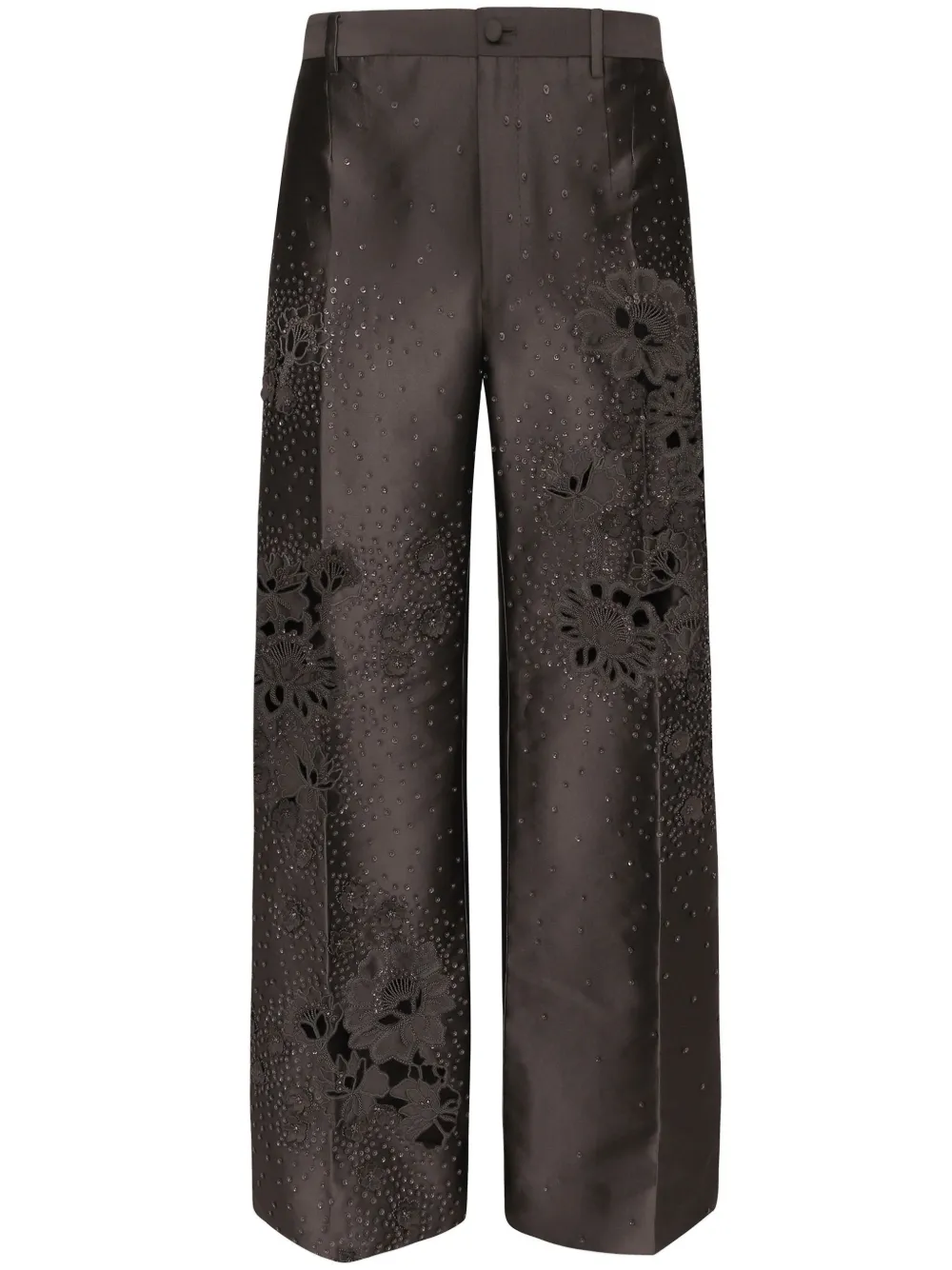 Dolce & Gabbana rhinestone-embellished silk trousers