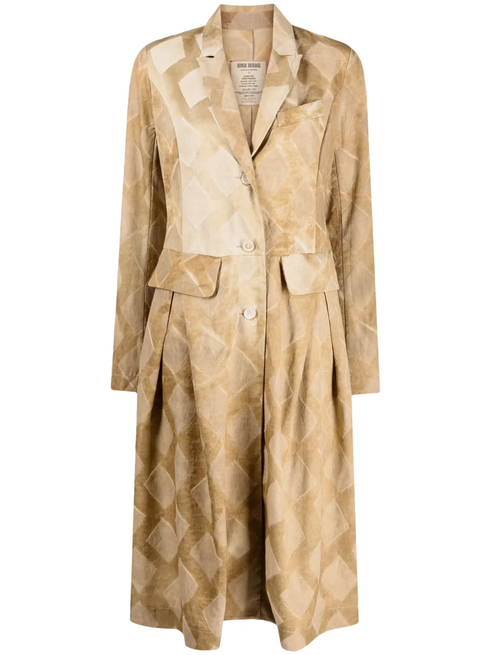 Uma Wang Diamond-pattern Single-breasted Coat