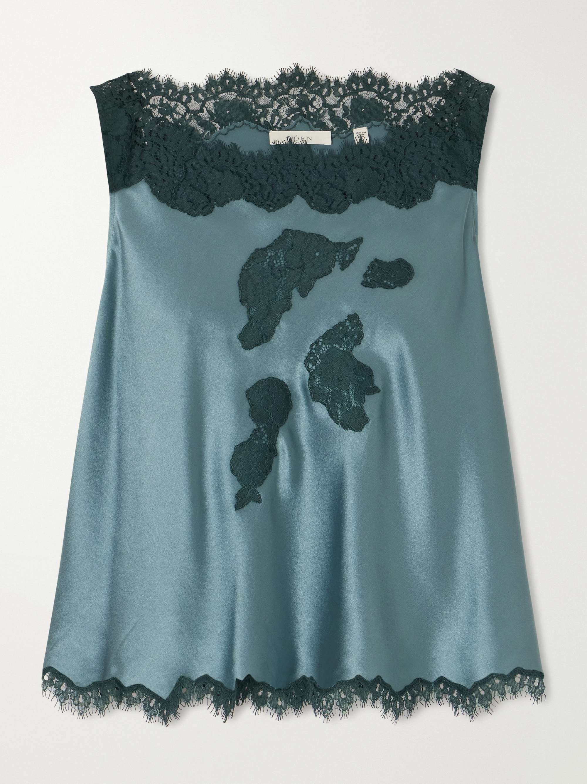 Dôen Valerina Lace-trimmed Silk Cami