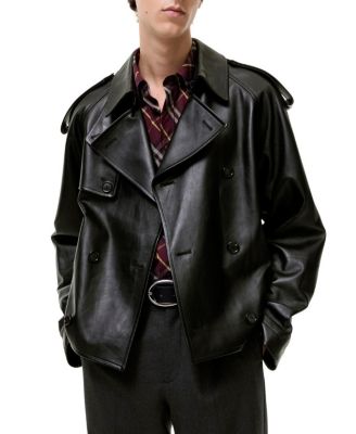 Burberry Cropped Leather Leadenham Trench Coat