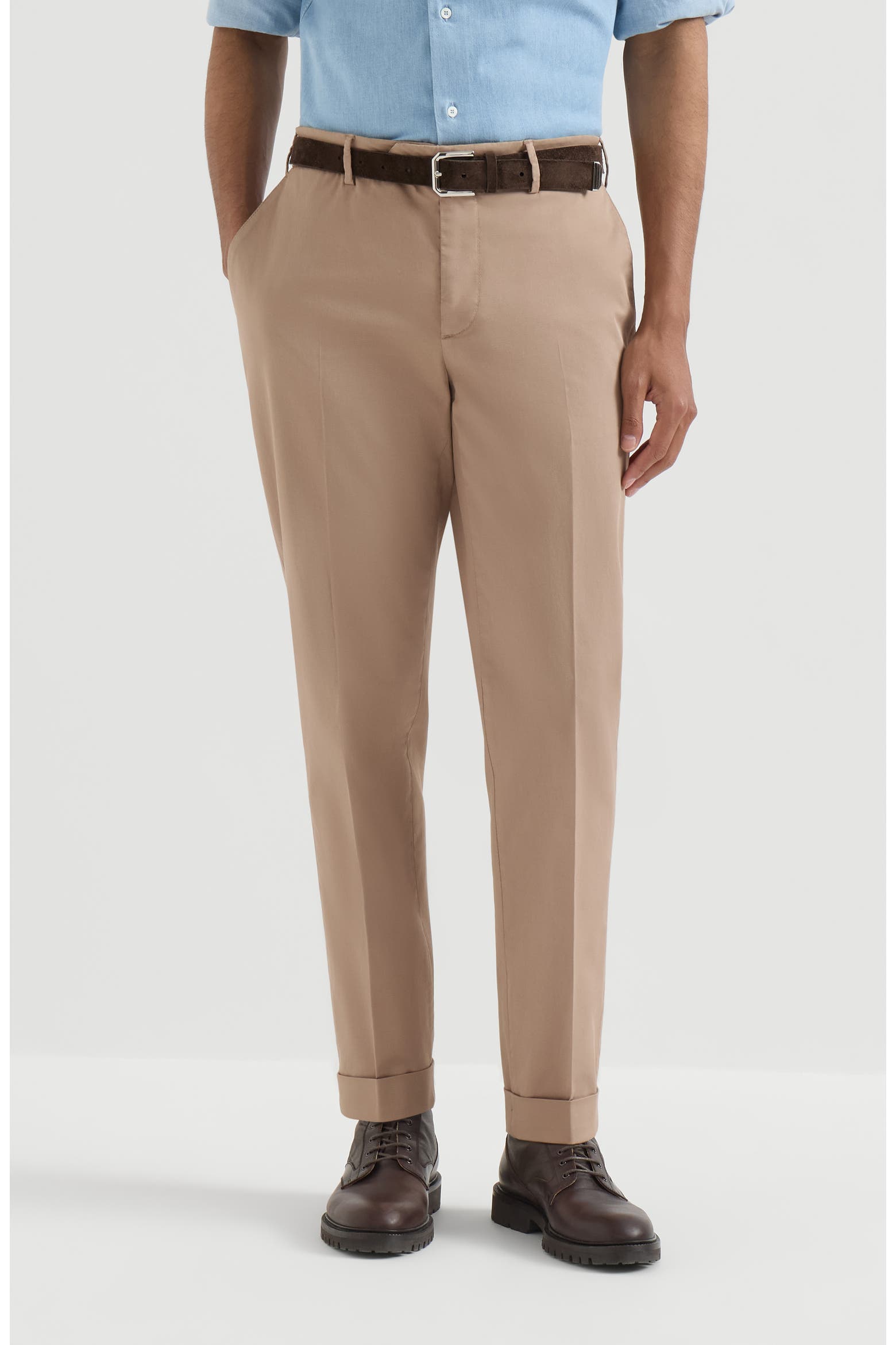 Brunello Cucinelli Garment-dyed Italian Fit Trousers in American Pima