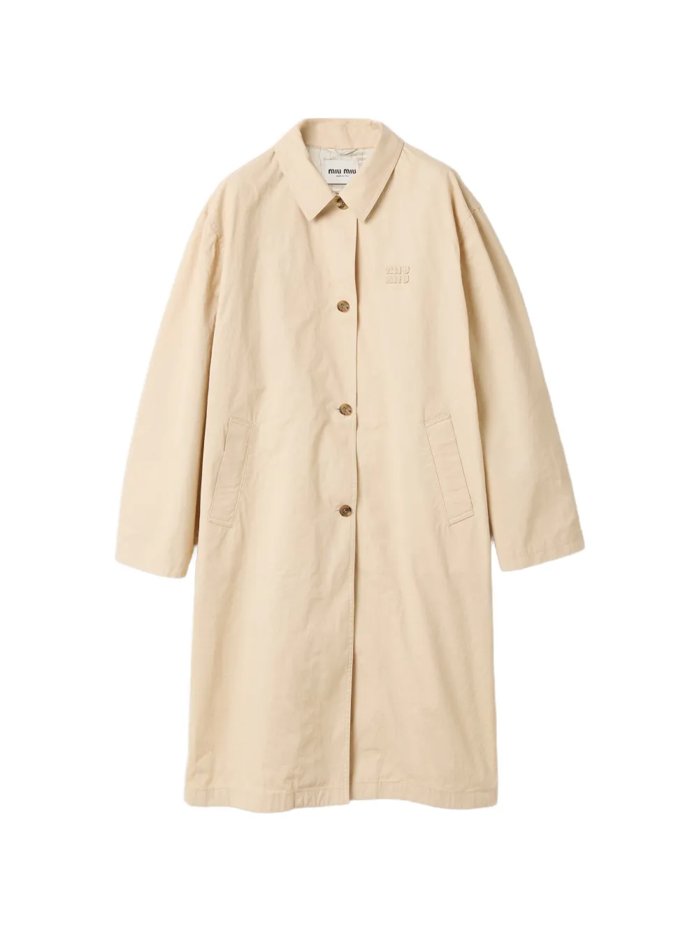 Miu Old Gabardine Single-breasted Trench Coat