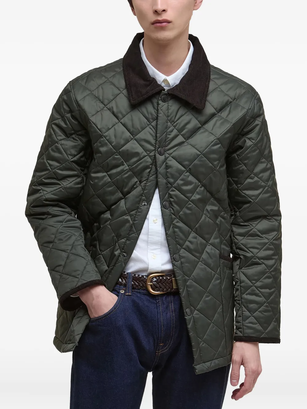 Barbour Diamond-quilted Corduroy-collar Jacket