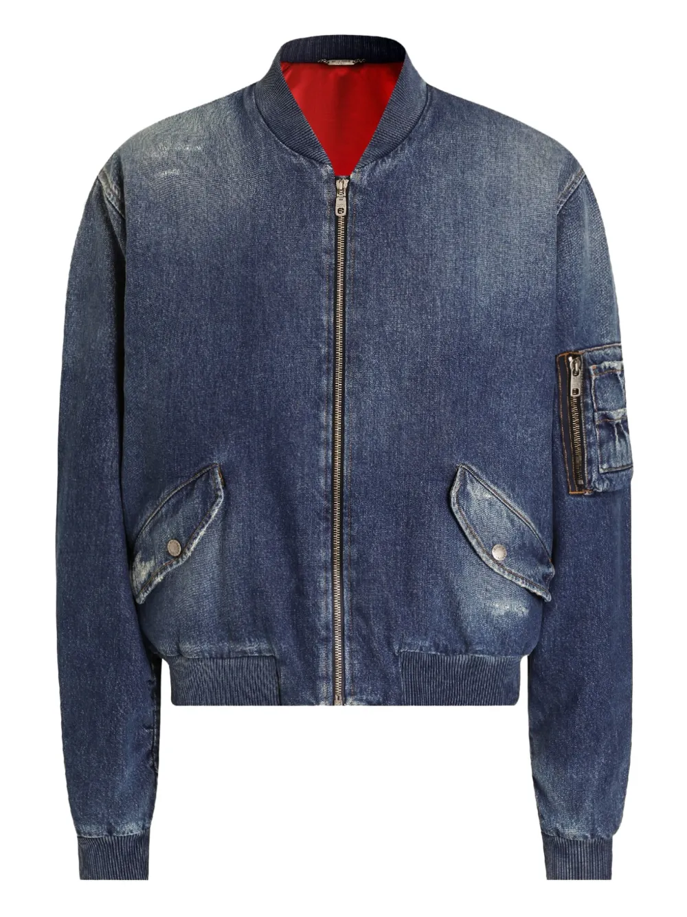 Dolce & Gabbana zip-up denim bomber jacket