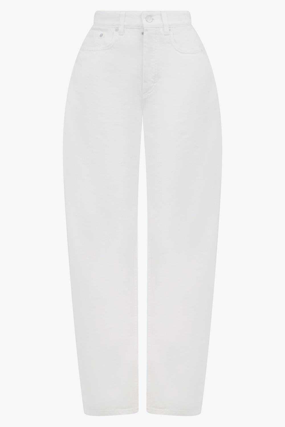ALAIA Round Denim Pants | White