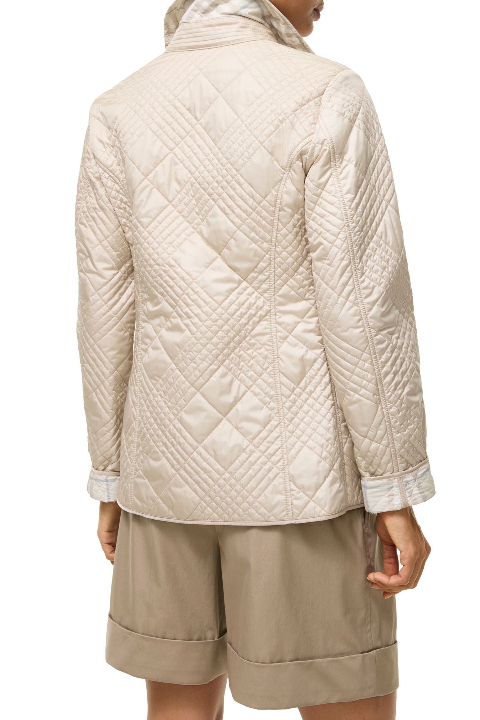 Burberry Fernleigh Quilted Jacket with Detachable Leather Collar