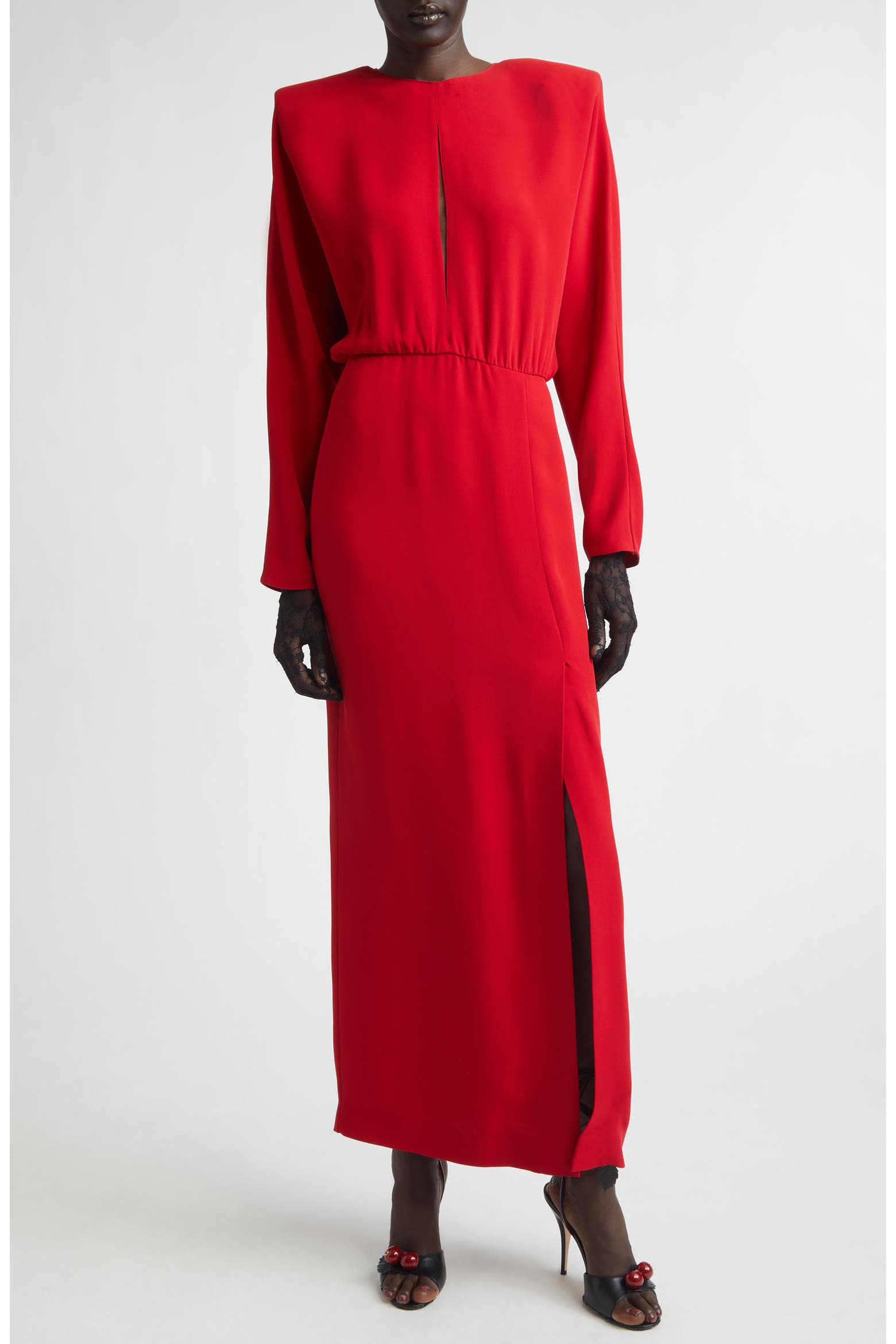 Valentino Donna Long Sleeve Blouson Silk Cady Couture Dress