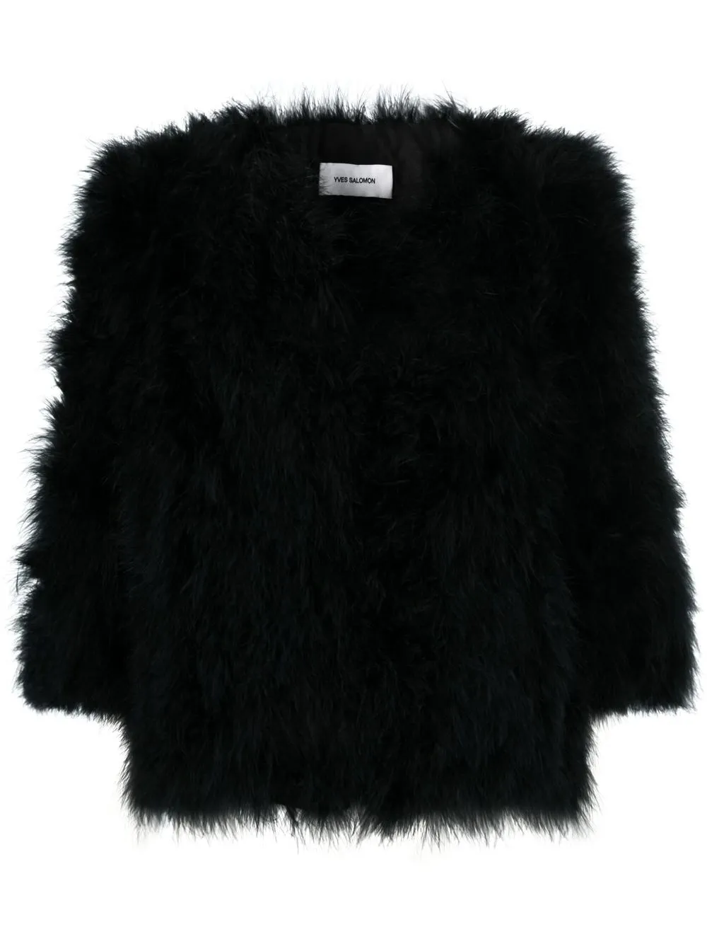 Yves Salomon Single-breasted Feather Jacket