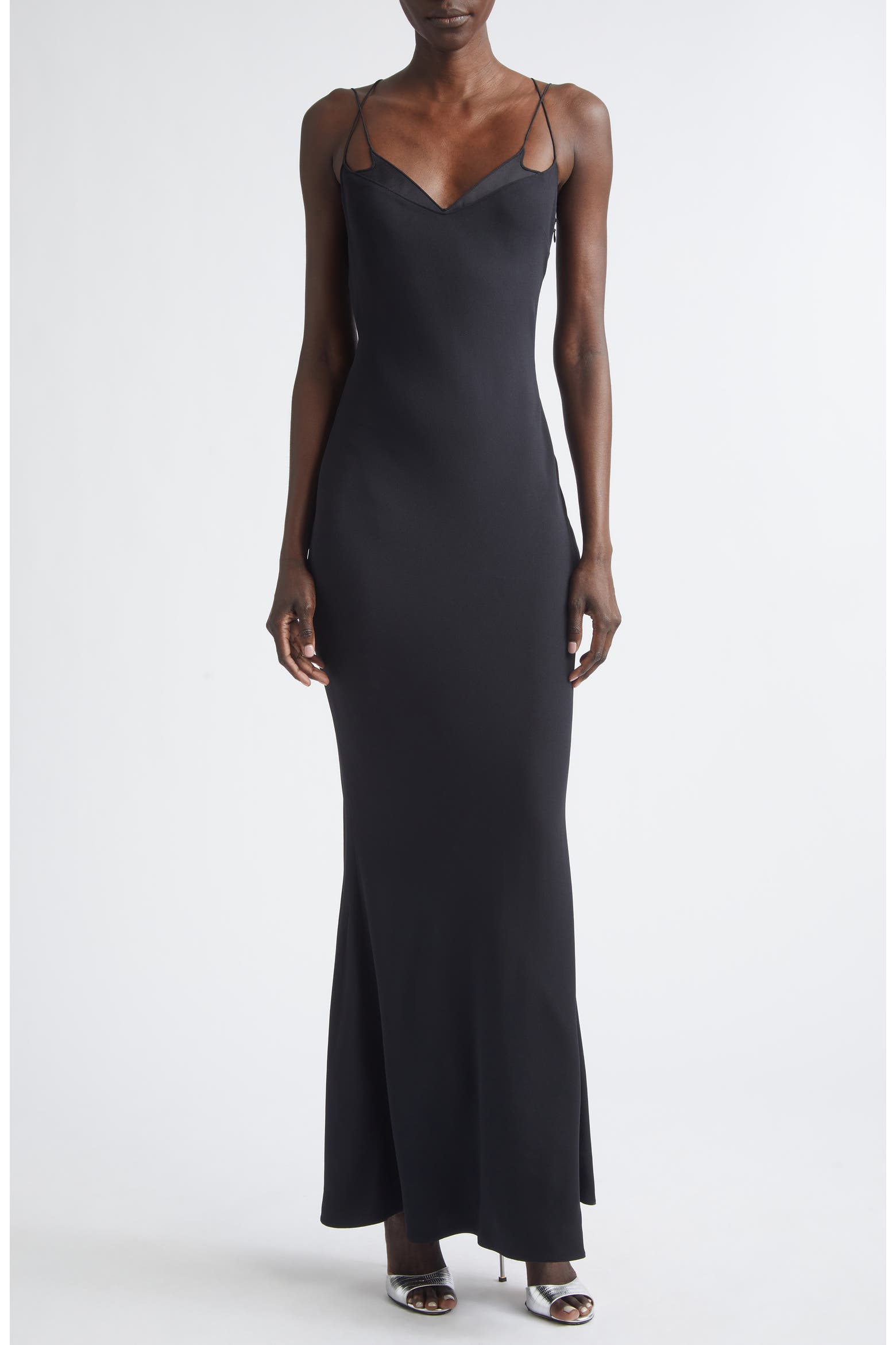 TOM FORD Satin Trim Crepe Slipdress