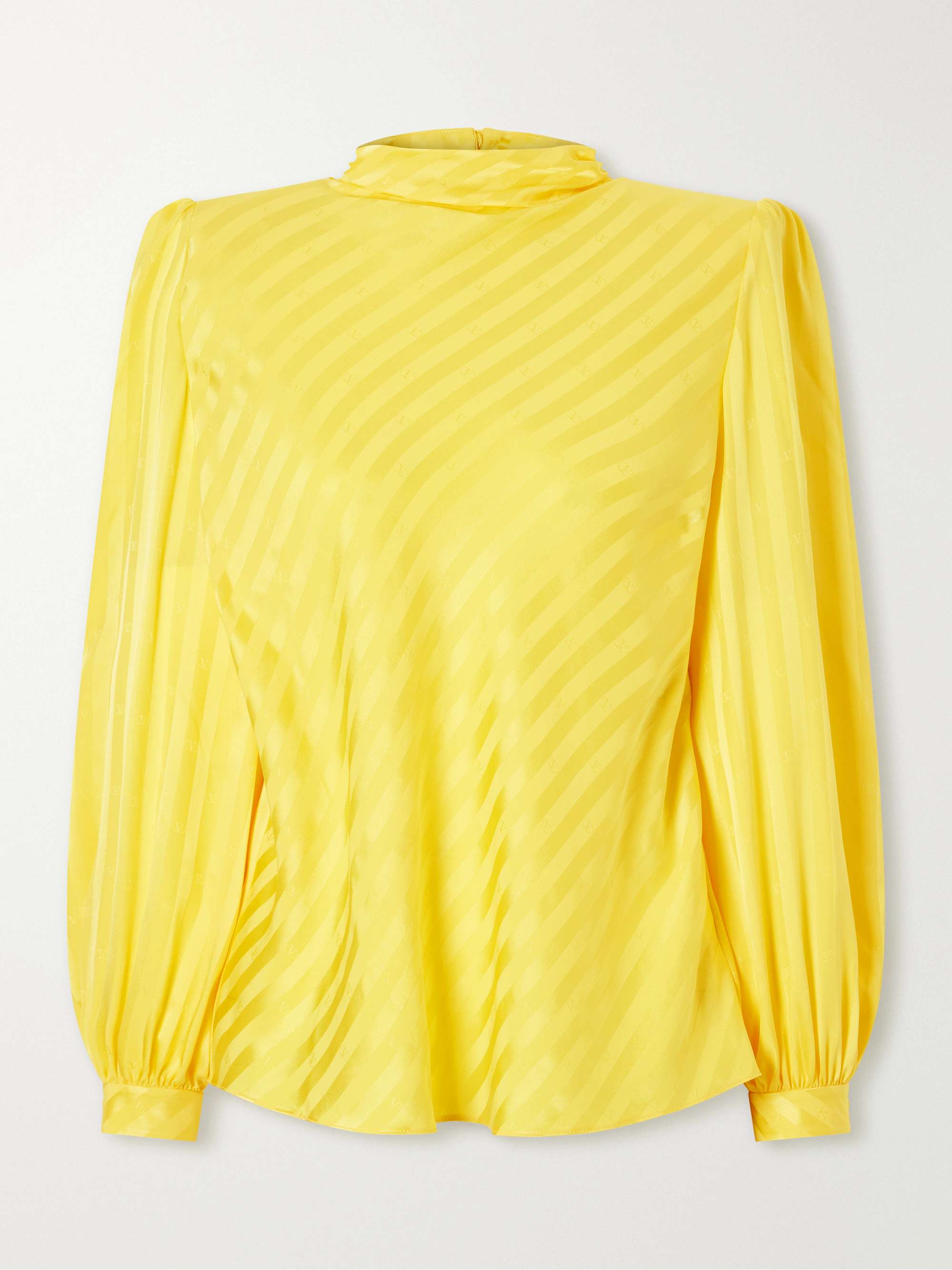 VALENTINO GARAVANI Monogram Silk-jacquard Blouse
