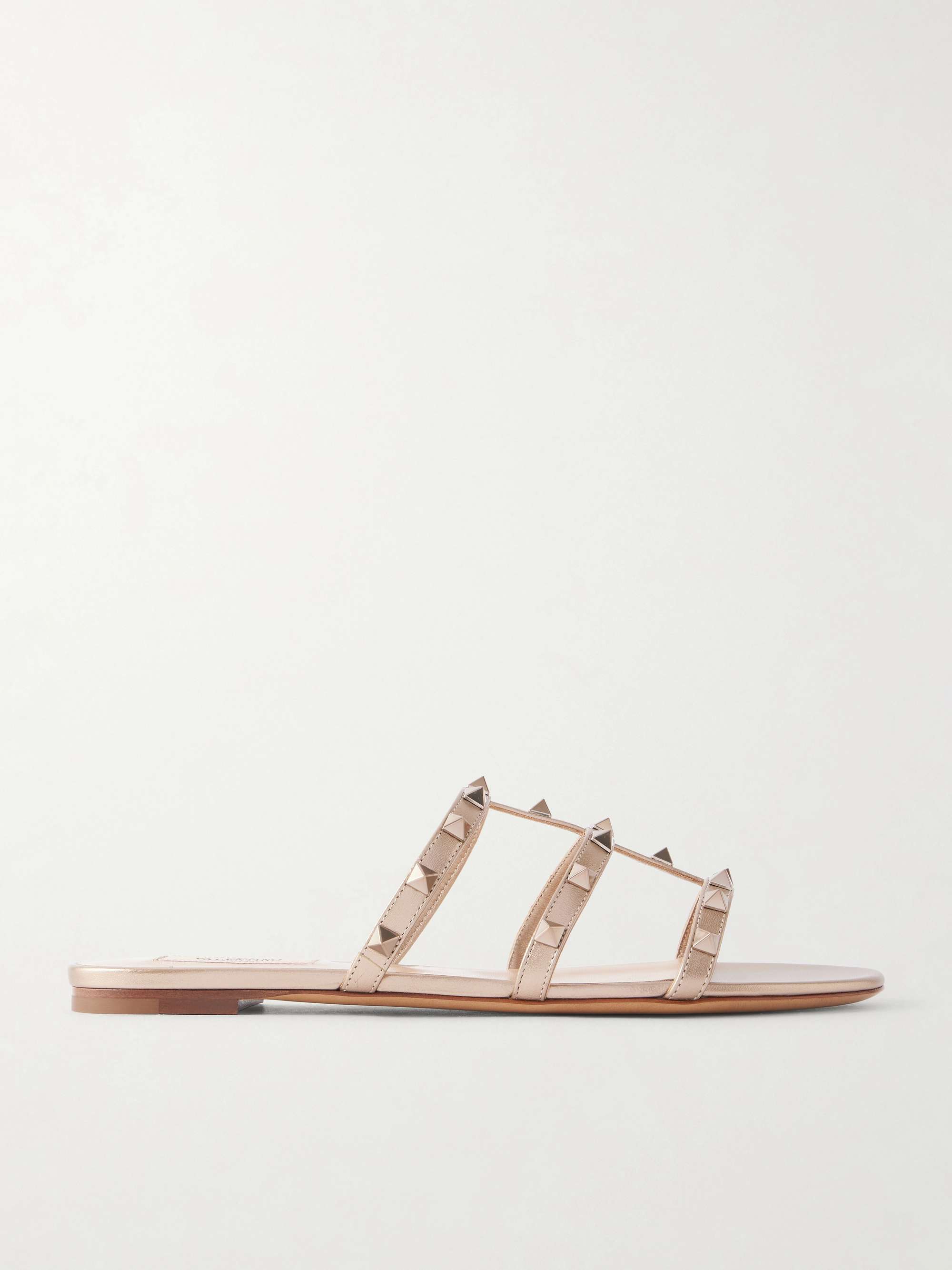 VALENTINO GARAVANI Rockstud metallic leather sandals