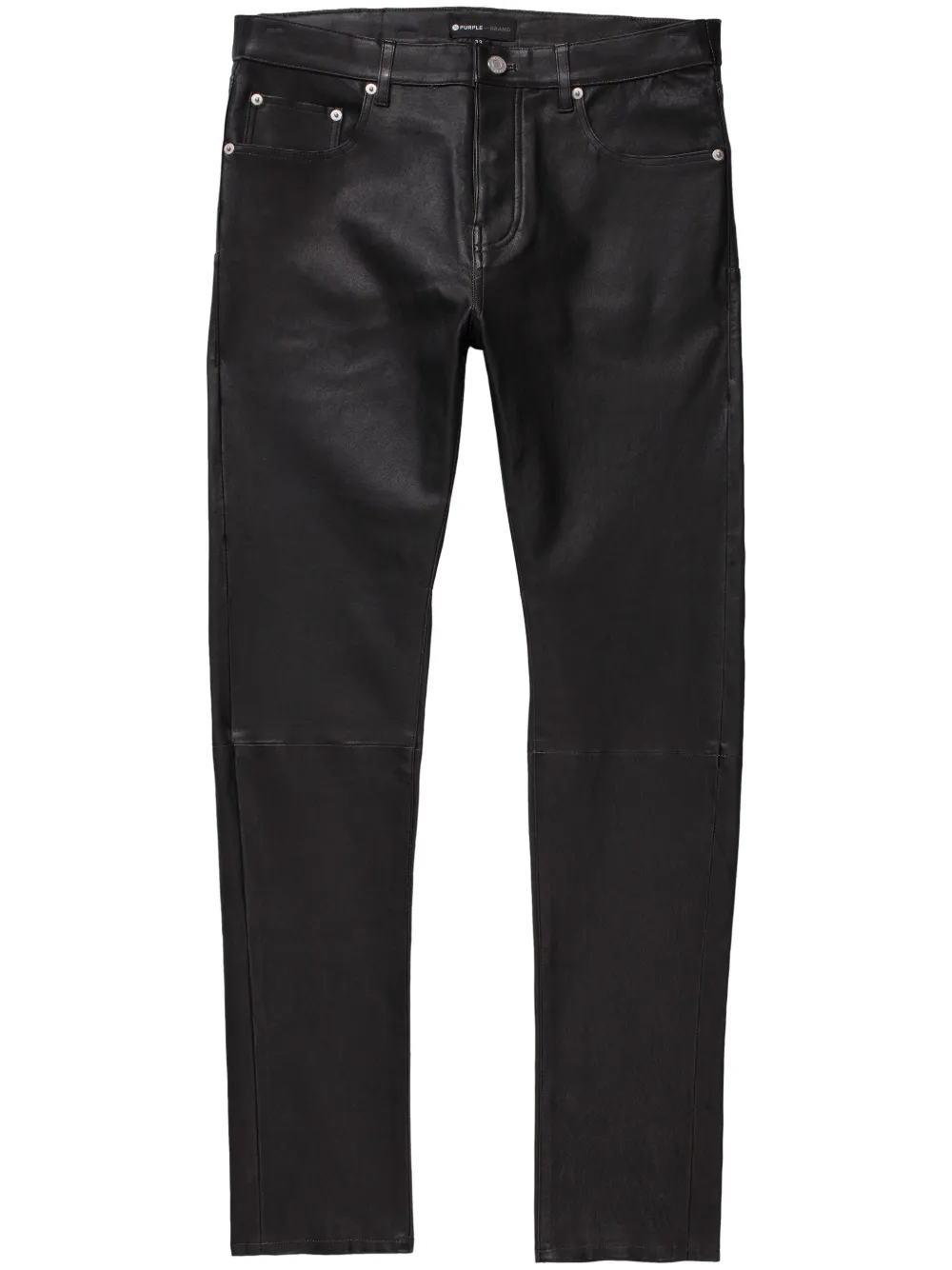 Purple Brand STRETCH LEATHER PANT BLACK BEAUTY "black"