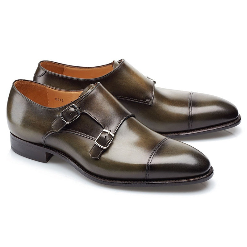 Carlos Santos Andrew 6942 Double Monk Strap Shoes Bosco