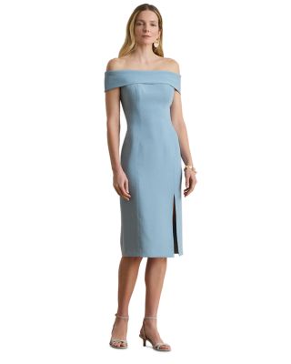 Ralph Lauren Crepe Off the Shoulder Cocktail Dress