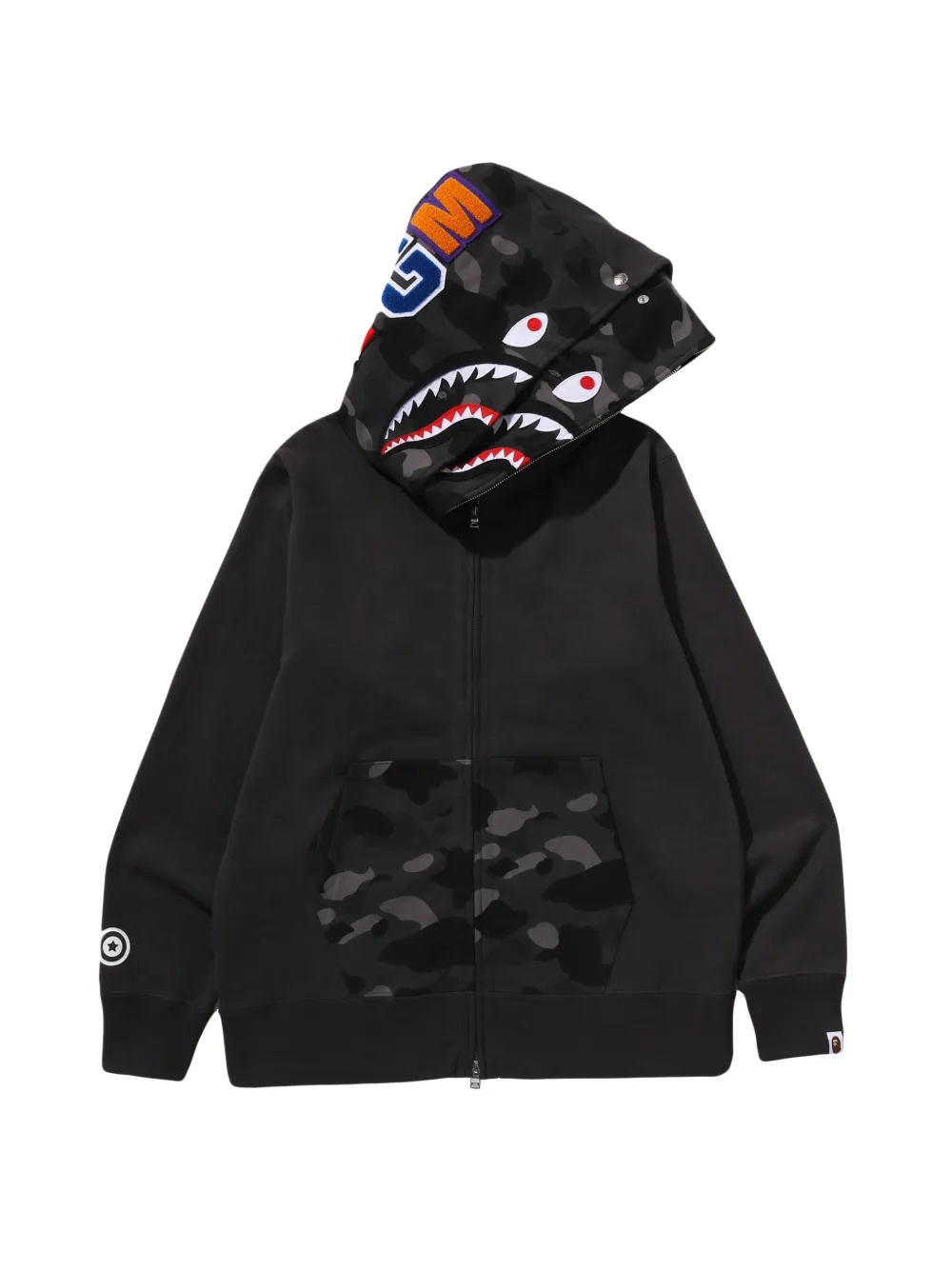 A BATHING Ape® Color Camo Shark Full-zip Hoodie