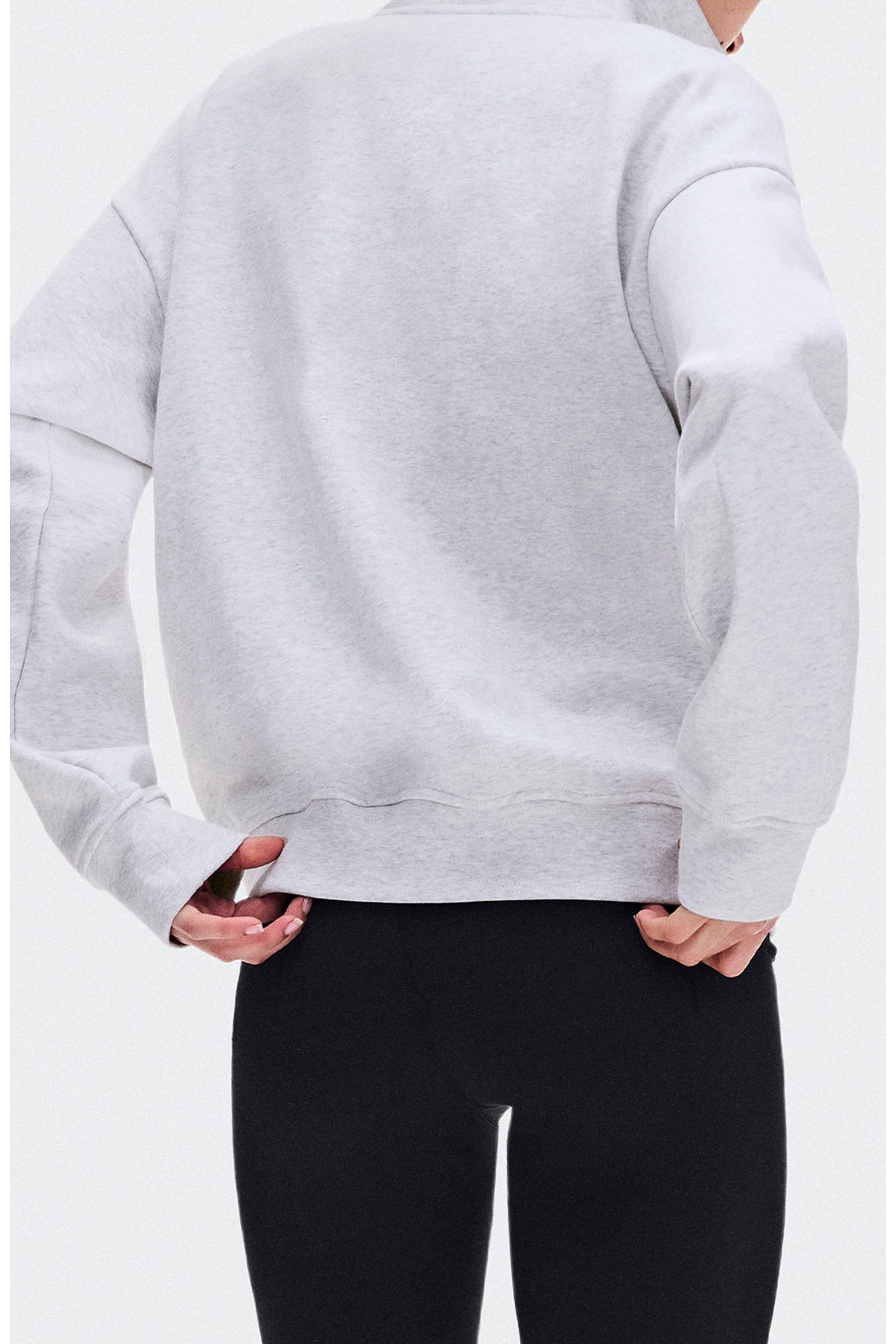 On Light Grey Heather Quarter Zip Sweatshirt — Quarter Zip Mock Neck