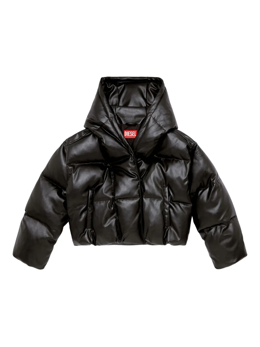Diesel Hooded Puffer Jacket in Coated Fabric