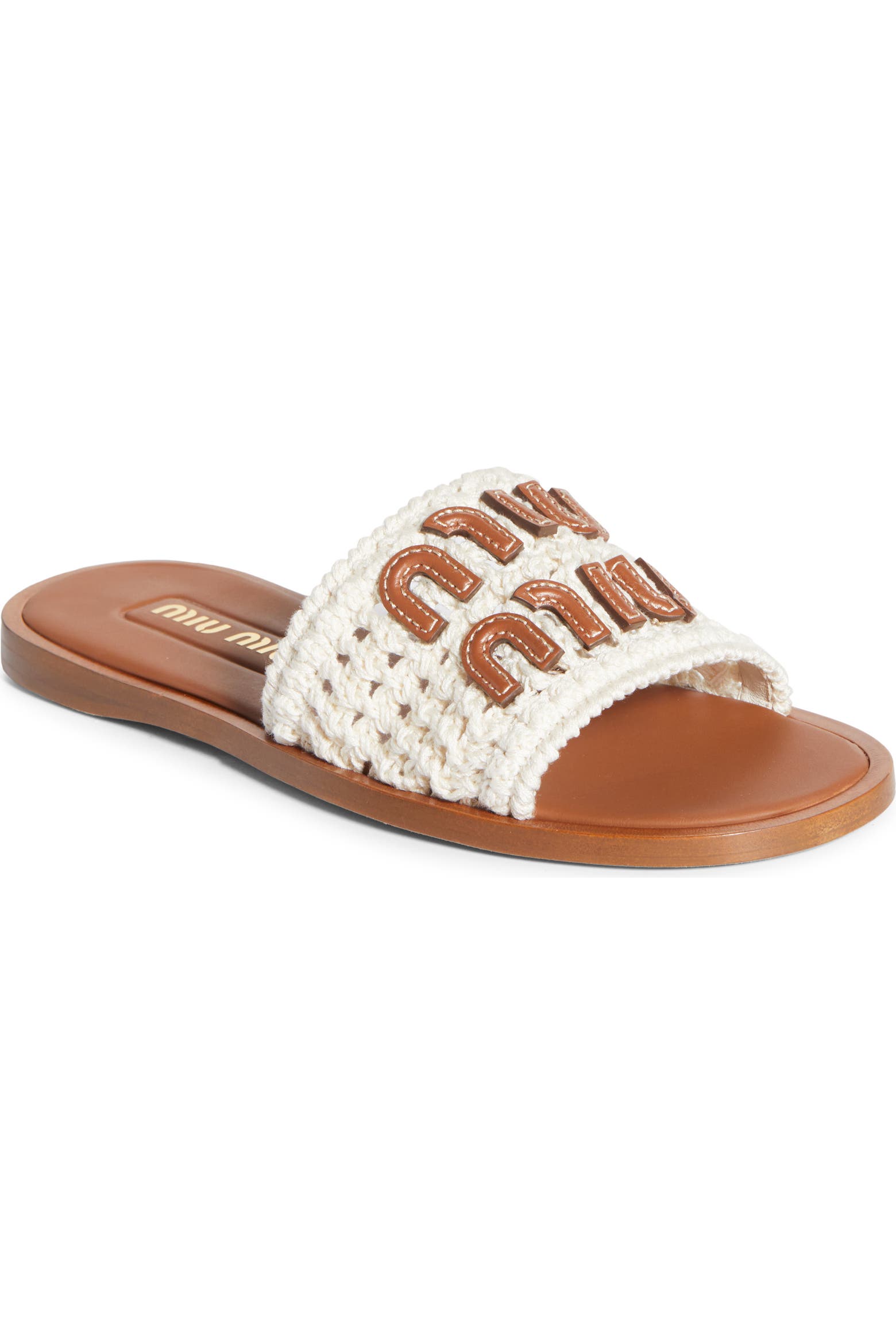 Miu Crochet Slide Sandal
