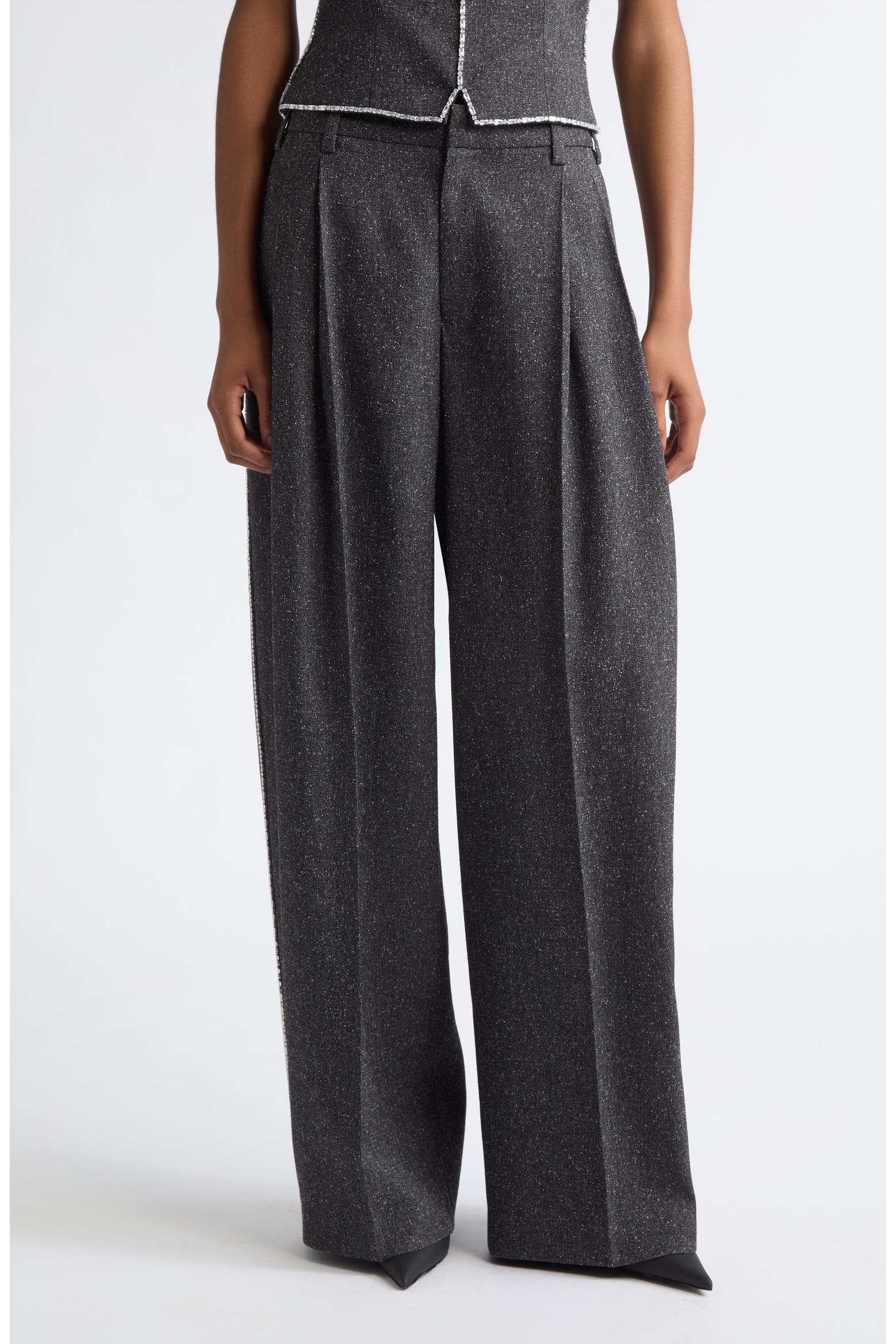 Alexander Wang Mid Rise Tailored Wide Leg Pants