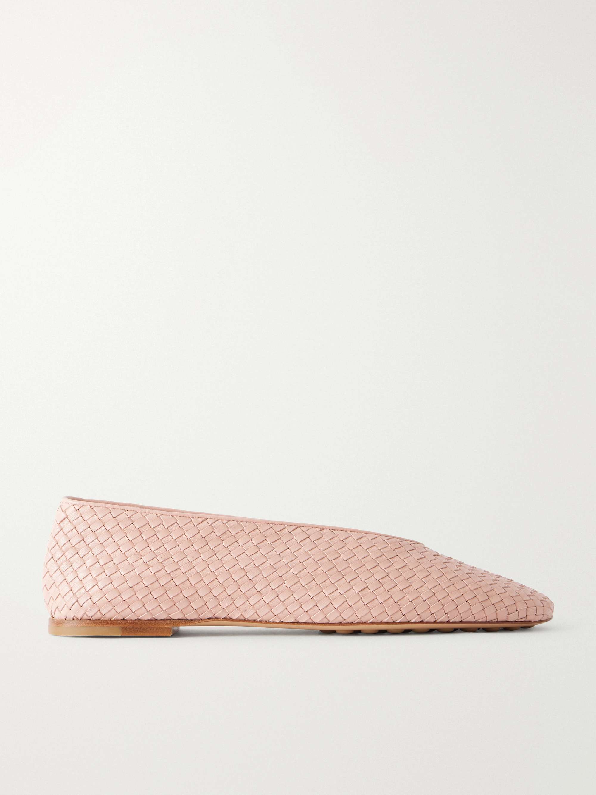 BOTTEGA VENETA Rosa Intrecciato Leather Ballet Flats