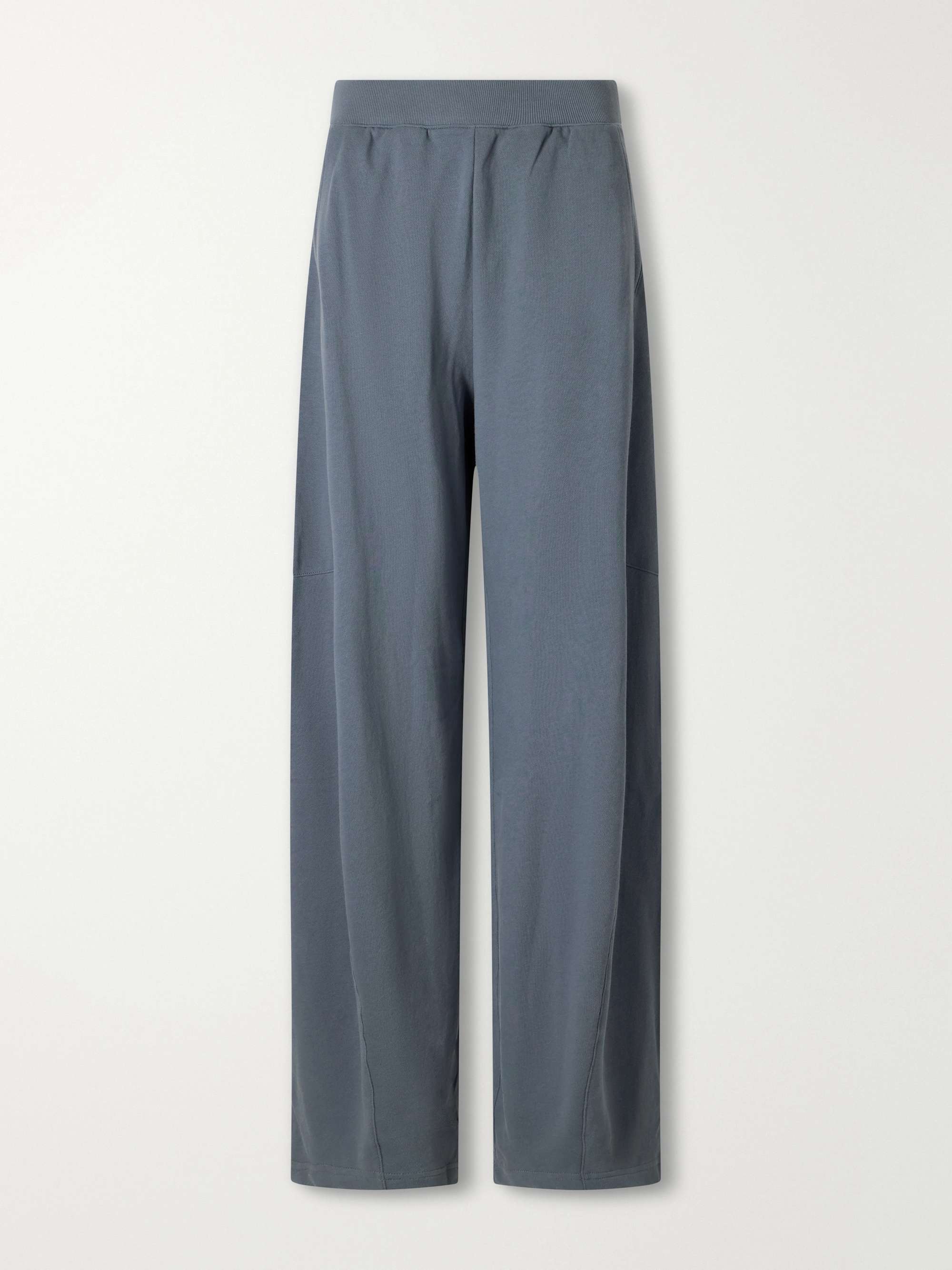 TIBI Winslow Cotton Jersey Wide-leg Track Pants