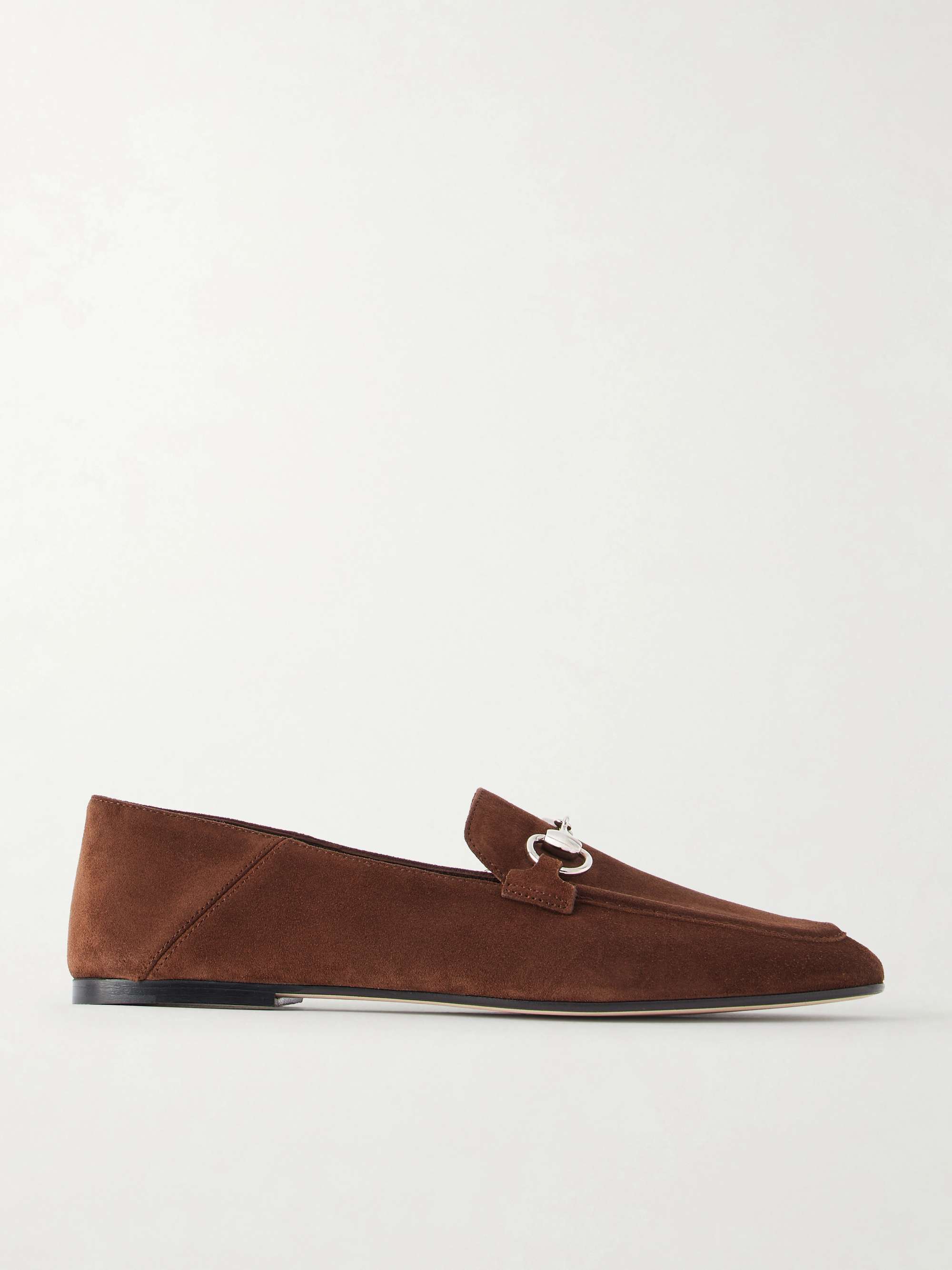 GUCCI Jordaan Horsebit-detailed suede loafers