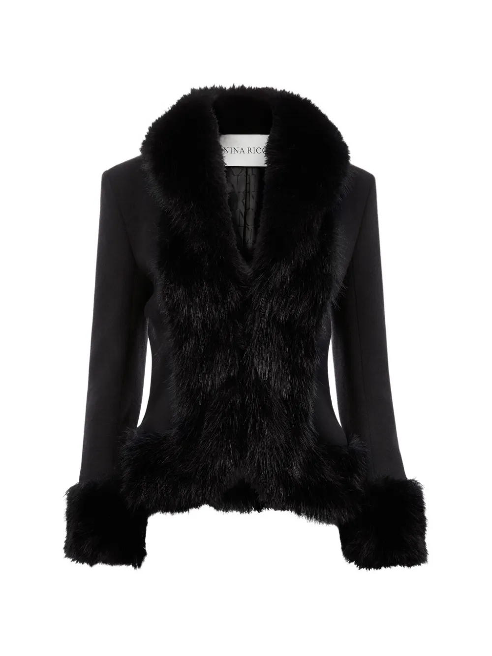 Nina Ricci Faux-fur-trim Rear-bow Jacket