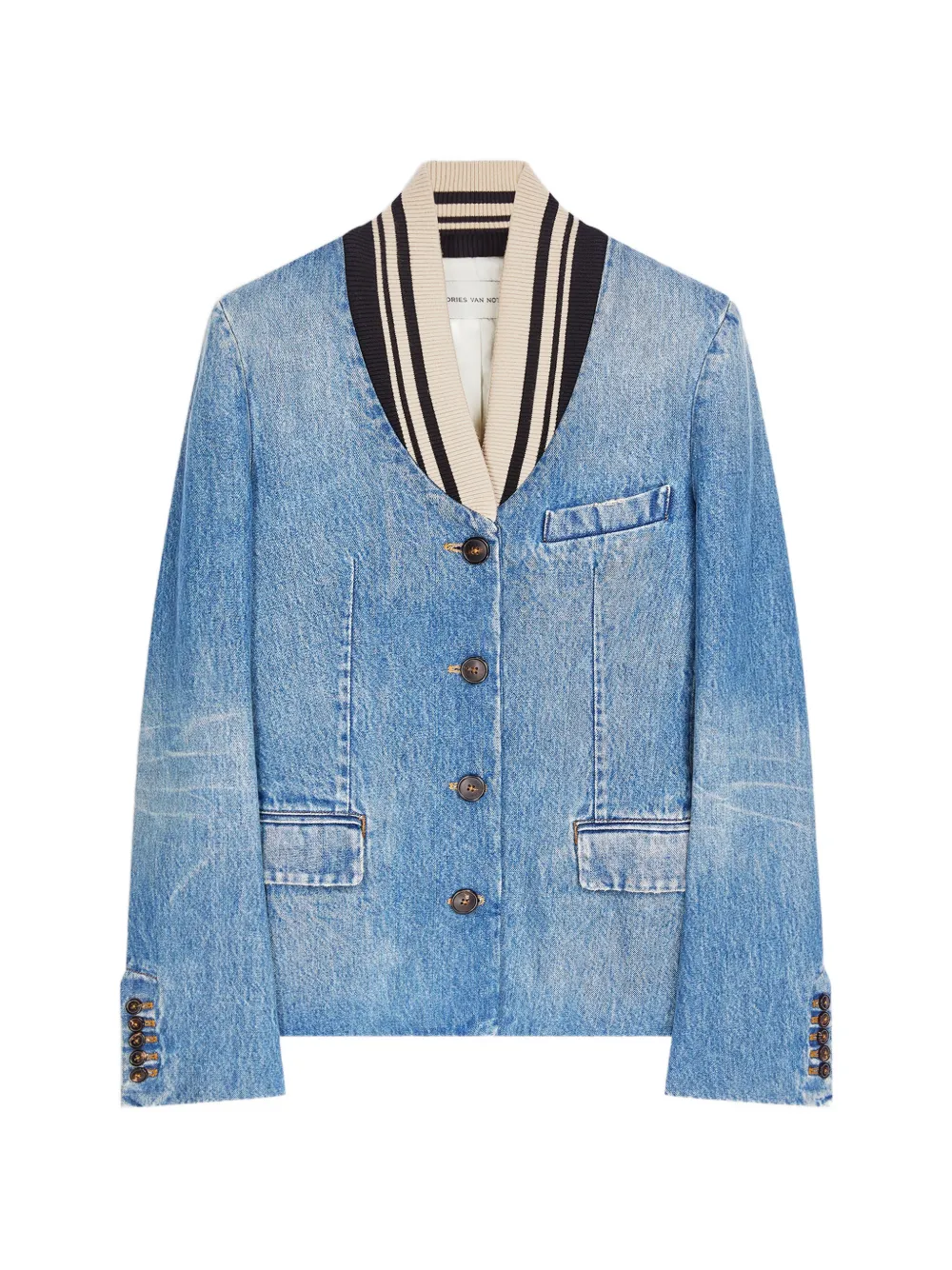 DRIES VAN NOTEN Fitted Denim Blazer