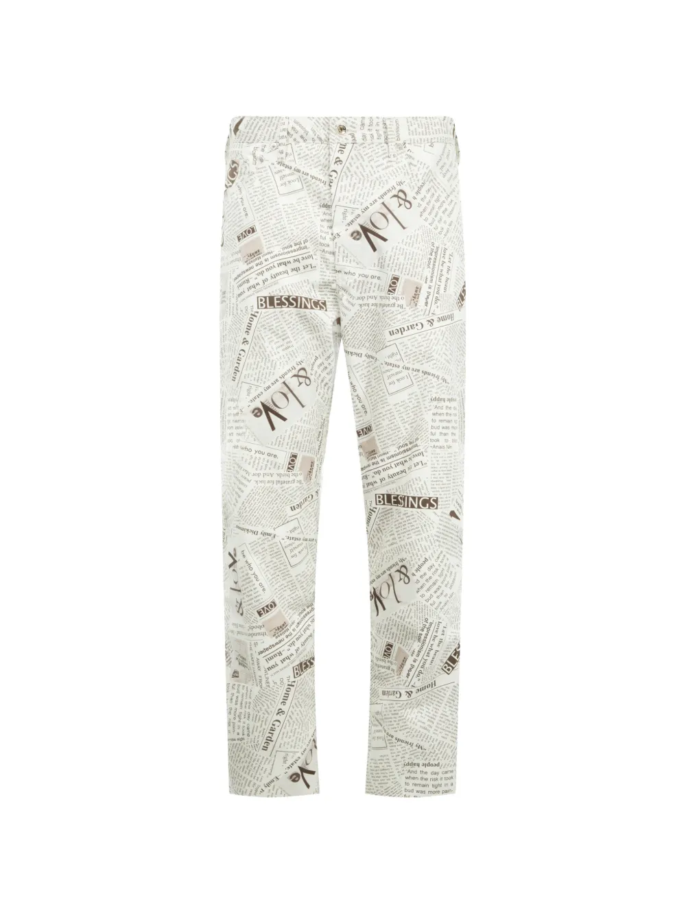 Engineered Garments newspaper-print jeans