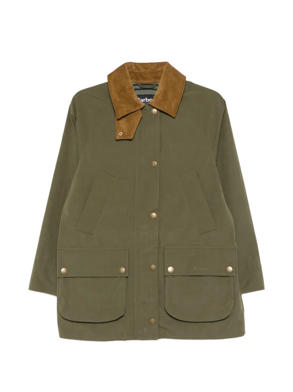Barbour Glynis corduroy-collar front-pocket coat