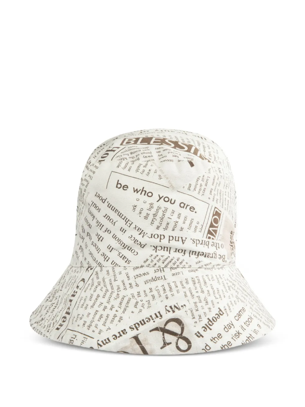 Engineered Garments newspaper-print canvas bucket hat