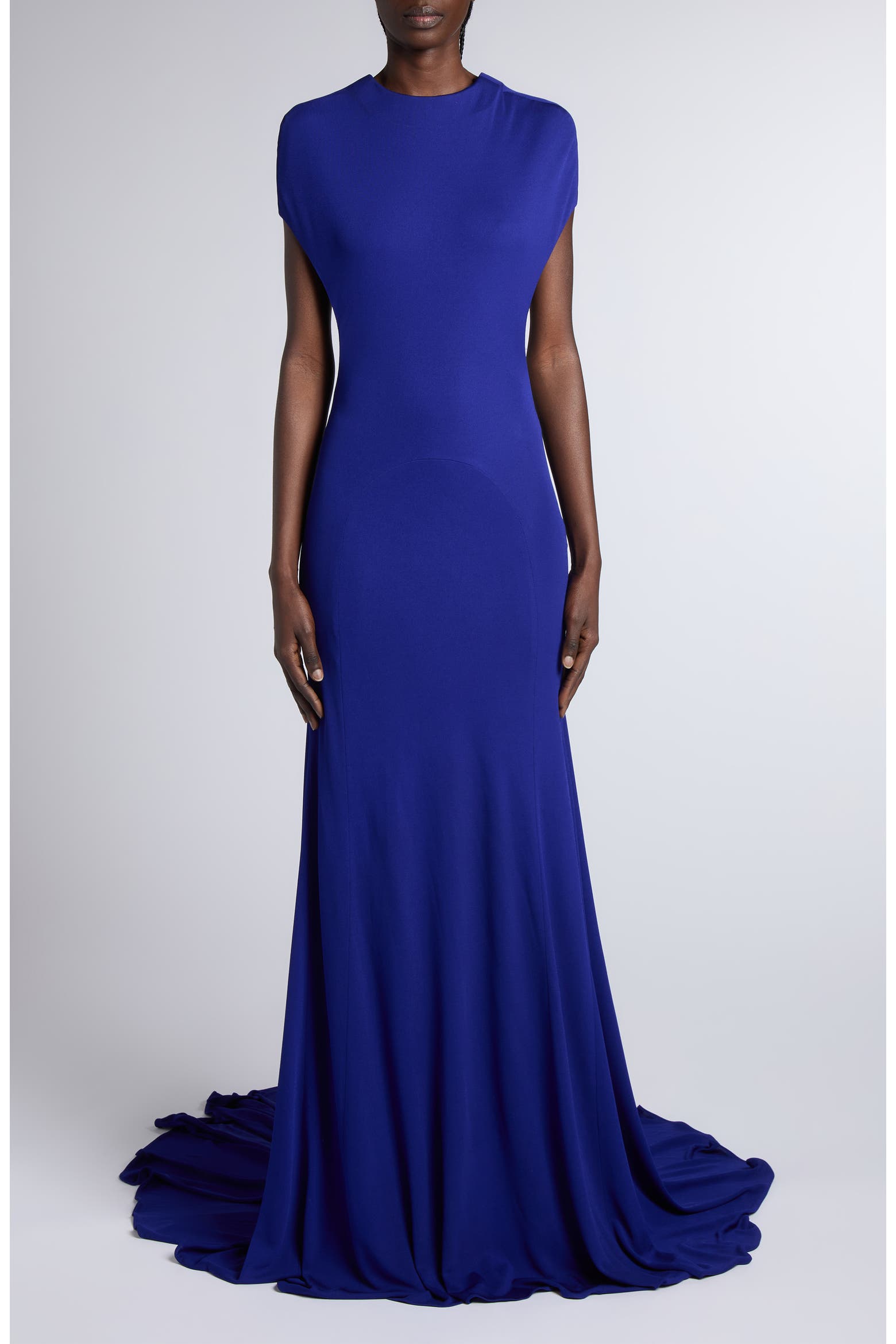TOM FORD Impossible Backless Crepe Jersey Gown with Train