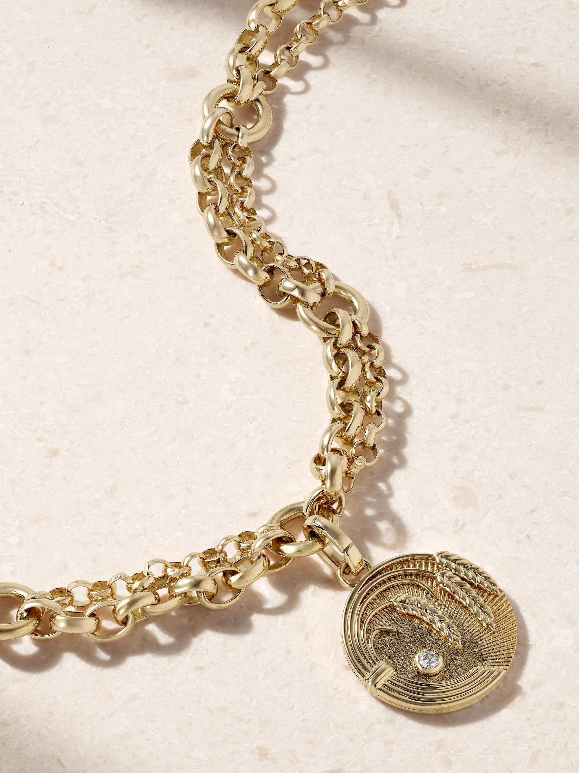 FOUNDRAE Infinite Gratitude + Festoon 18-karat gold diamond necklace