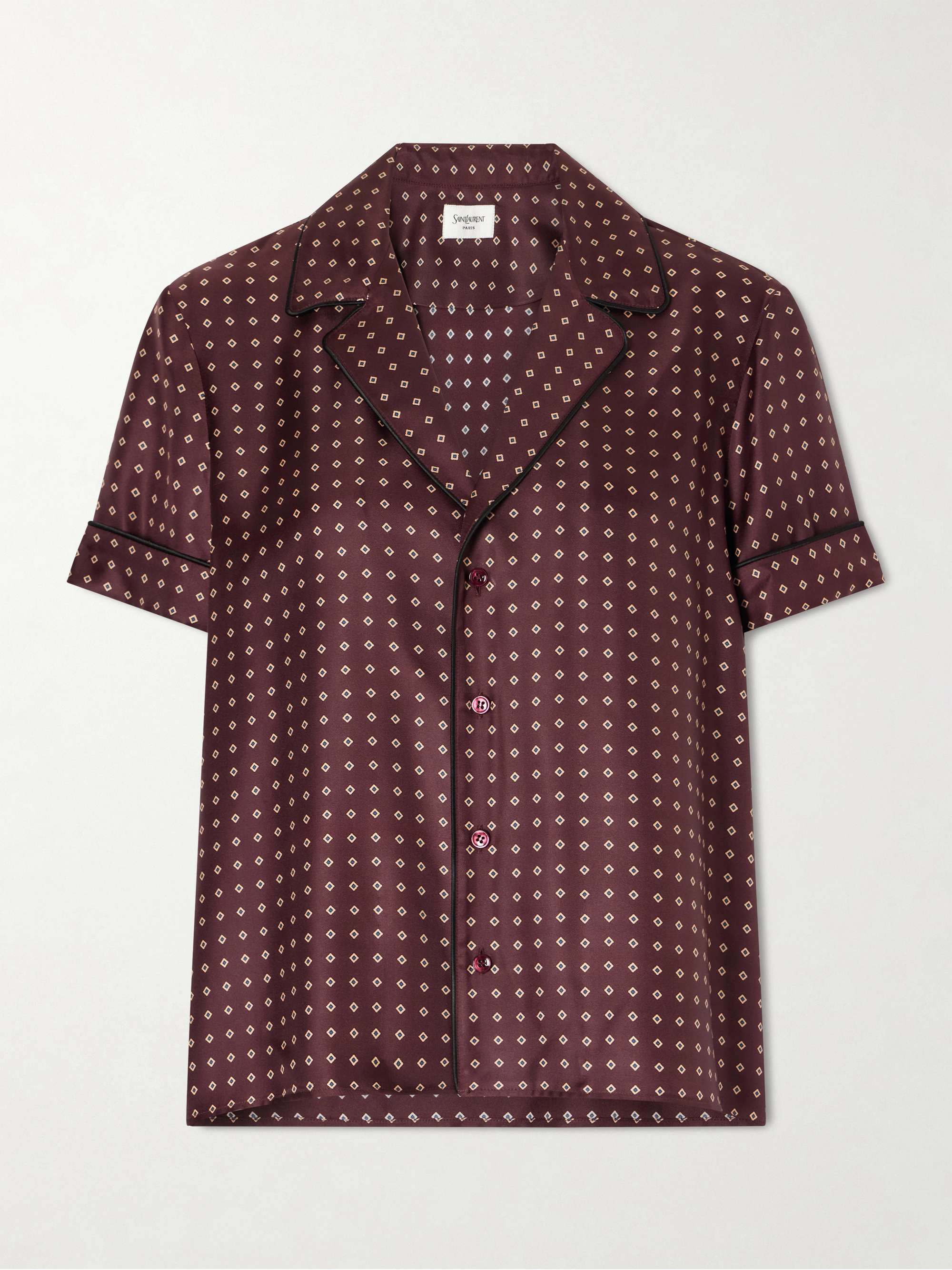 SAINT LAURENT Printed Silk-twill Shirt