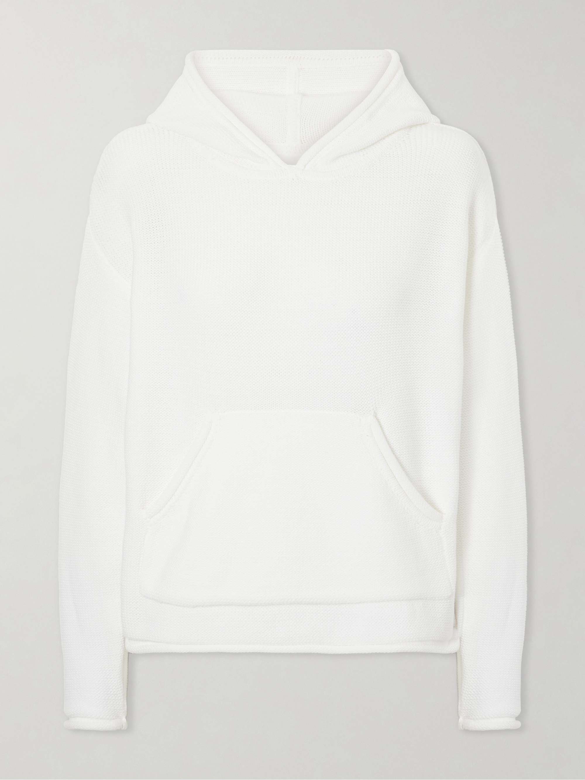 LESET Mae Open-knit Cotton-blend Hoodie