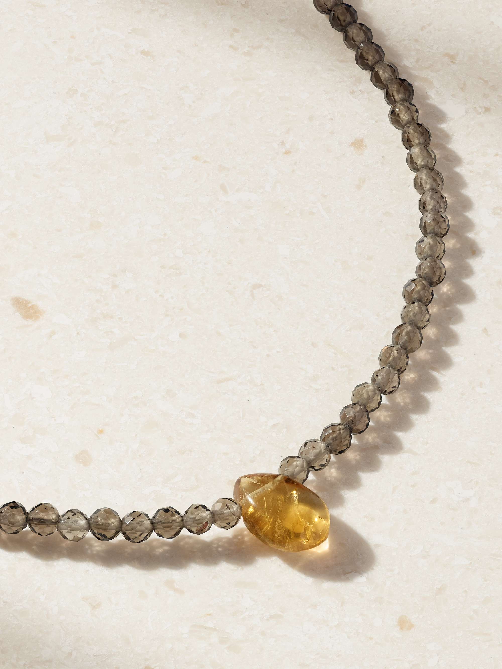 JIA JIA Arizona 14-karat gold smoky quartz and citrine necklace