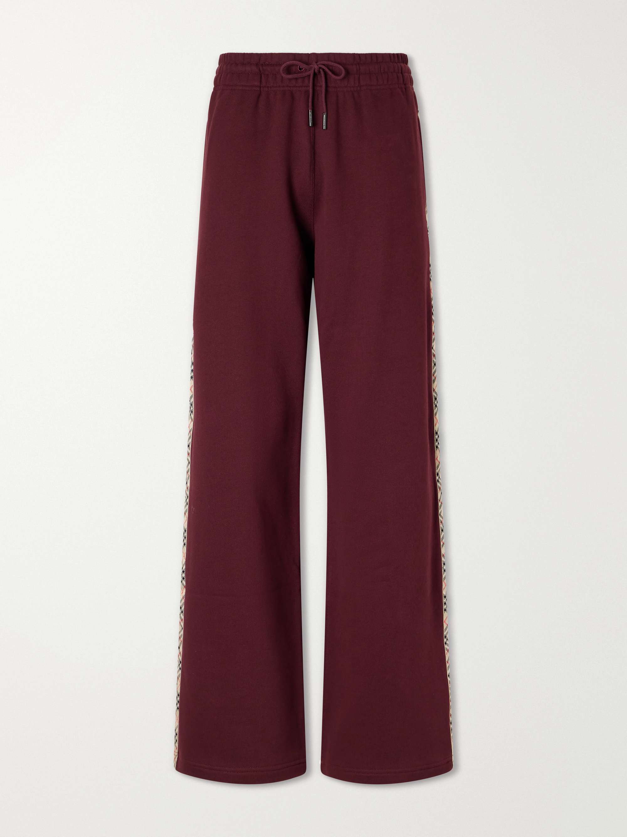 BURBERRY Jodie Checked Cotton-jersey Straight-leg Track Pants