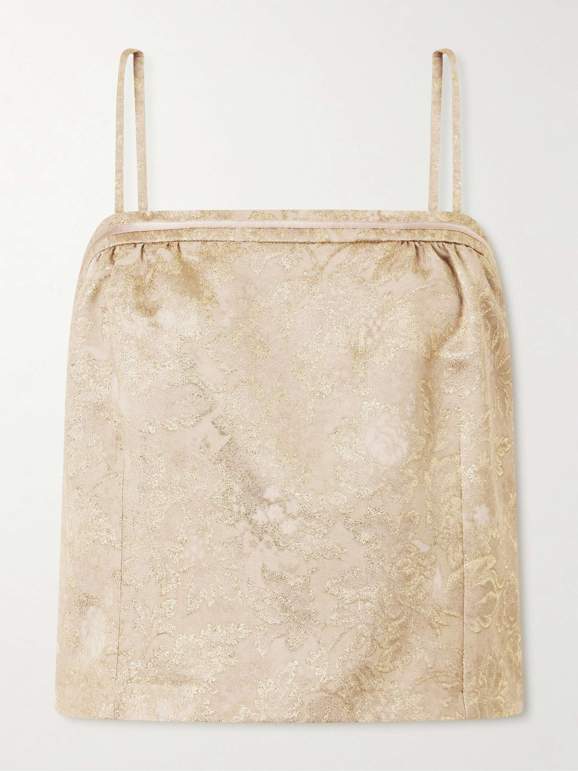SAINT LAURENT Metallic Floral-jacquard Top