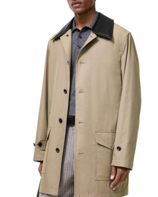 Burberry Mid-length Leather Collar Meadowbank Car Coat
