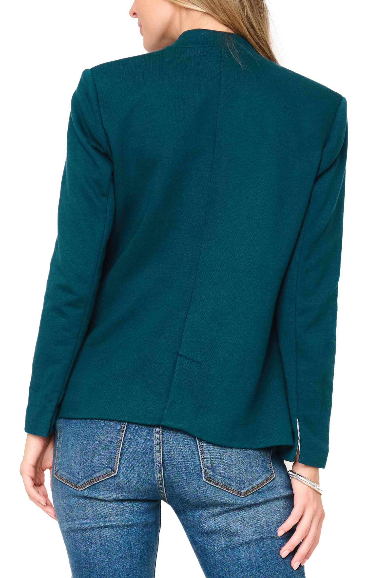 GIBSONLOOK Inverted Notch Collar Cotton Blend Knit Blazer