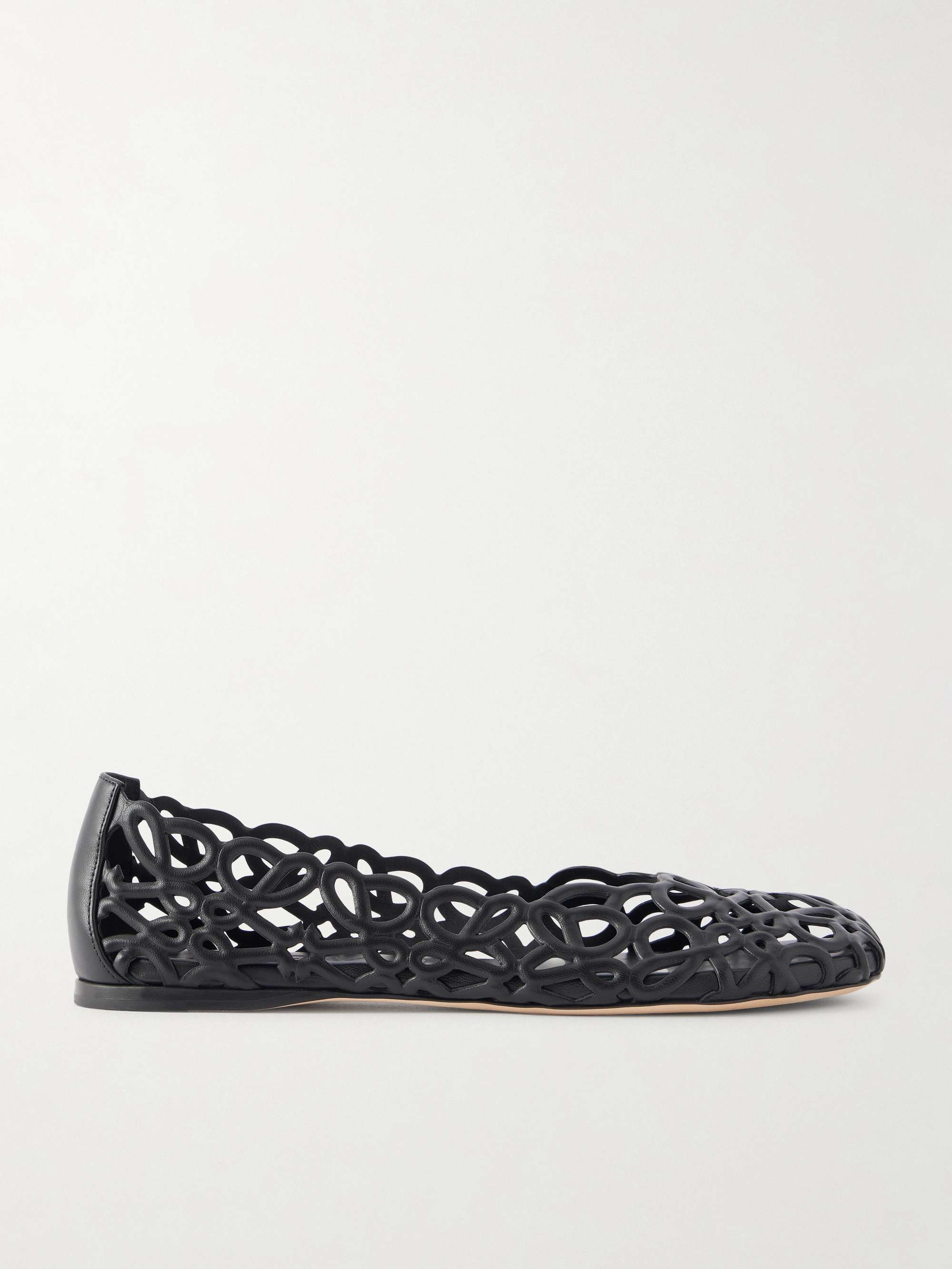 LOEWE Petal Anagram Leather Ballet Flats
