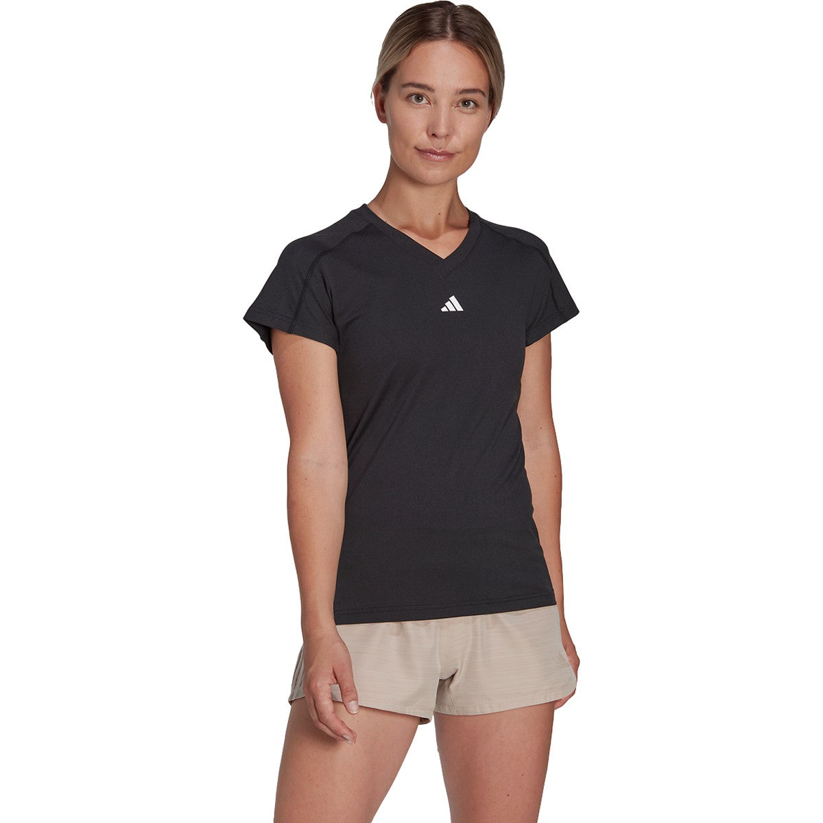 Adidas Women's Aeroready Train Essentials Minimal Branding V-neck Tee