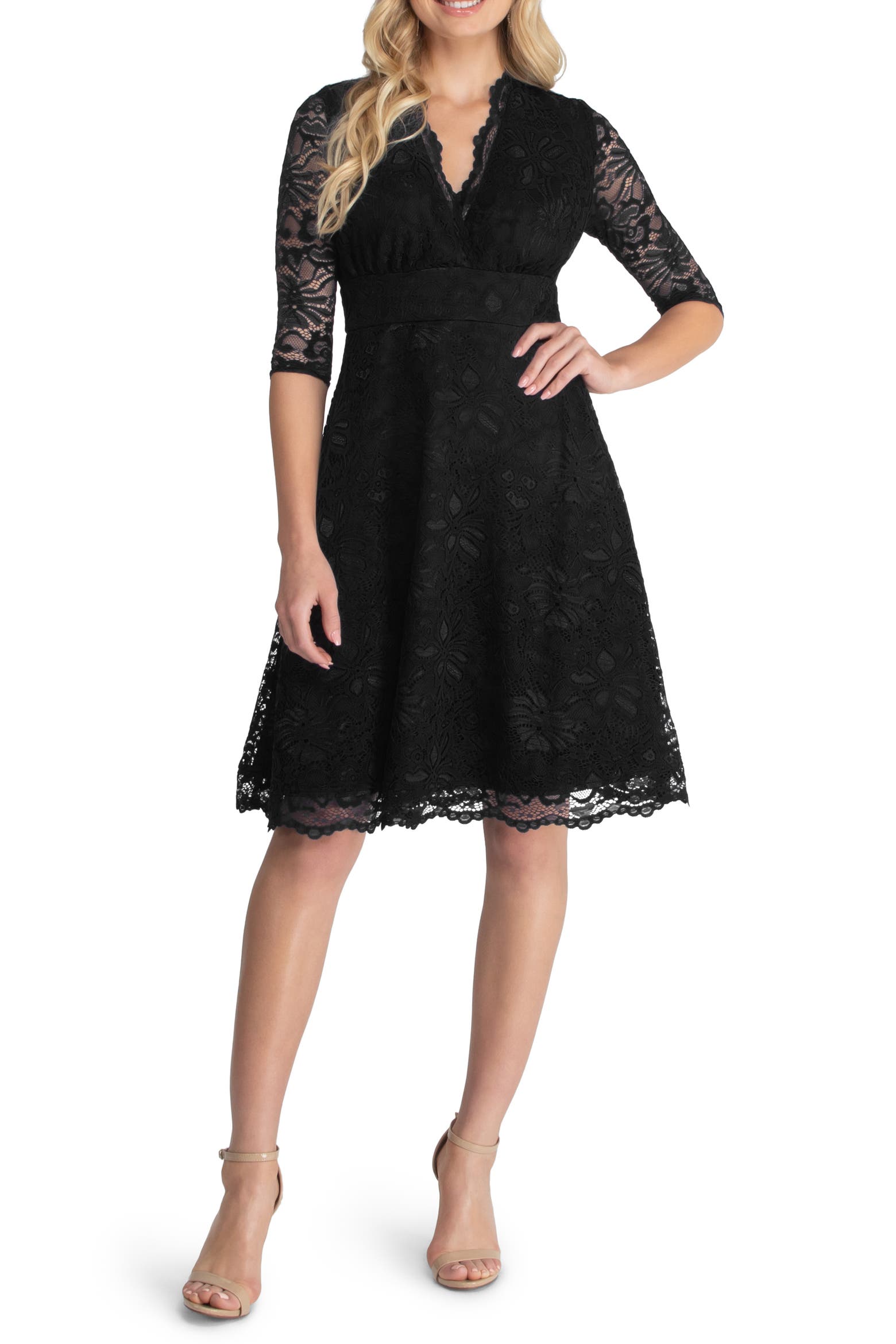 Kiyonna Mademoiselle A-line Lace Cocktail Dress