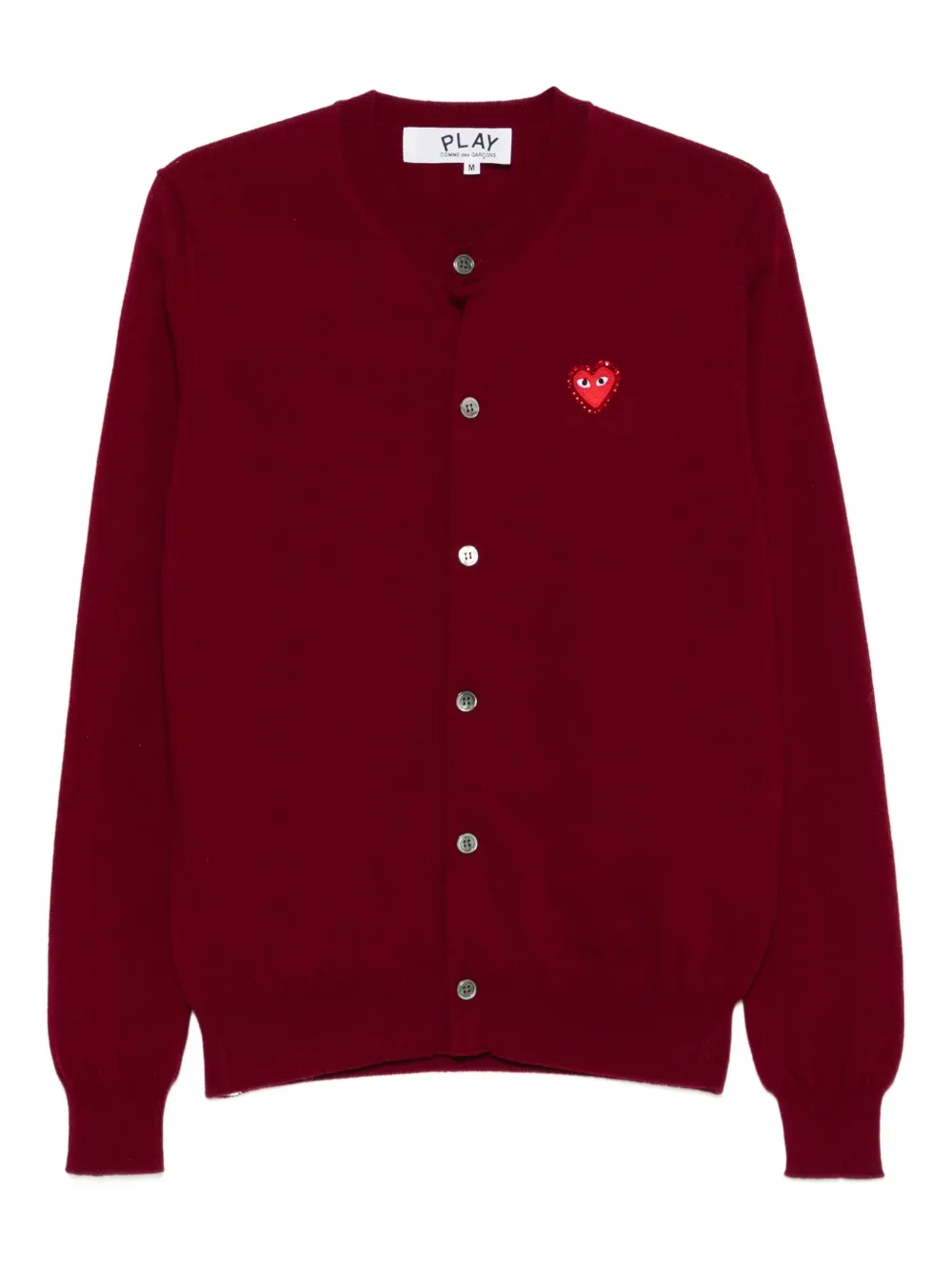 Comme Des Garçons Play Heart-emblem Rhinestone-embellishment Cardigan