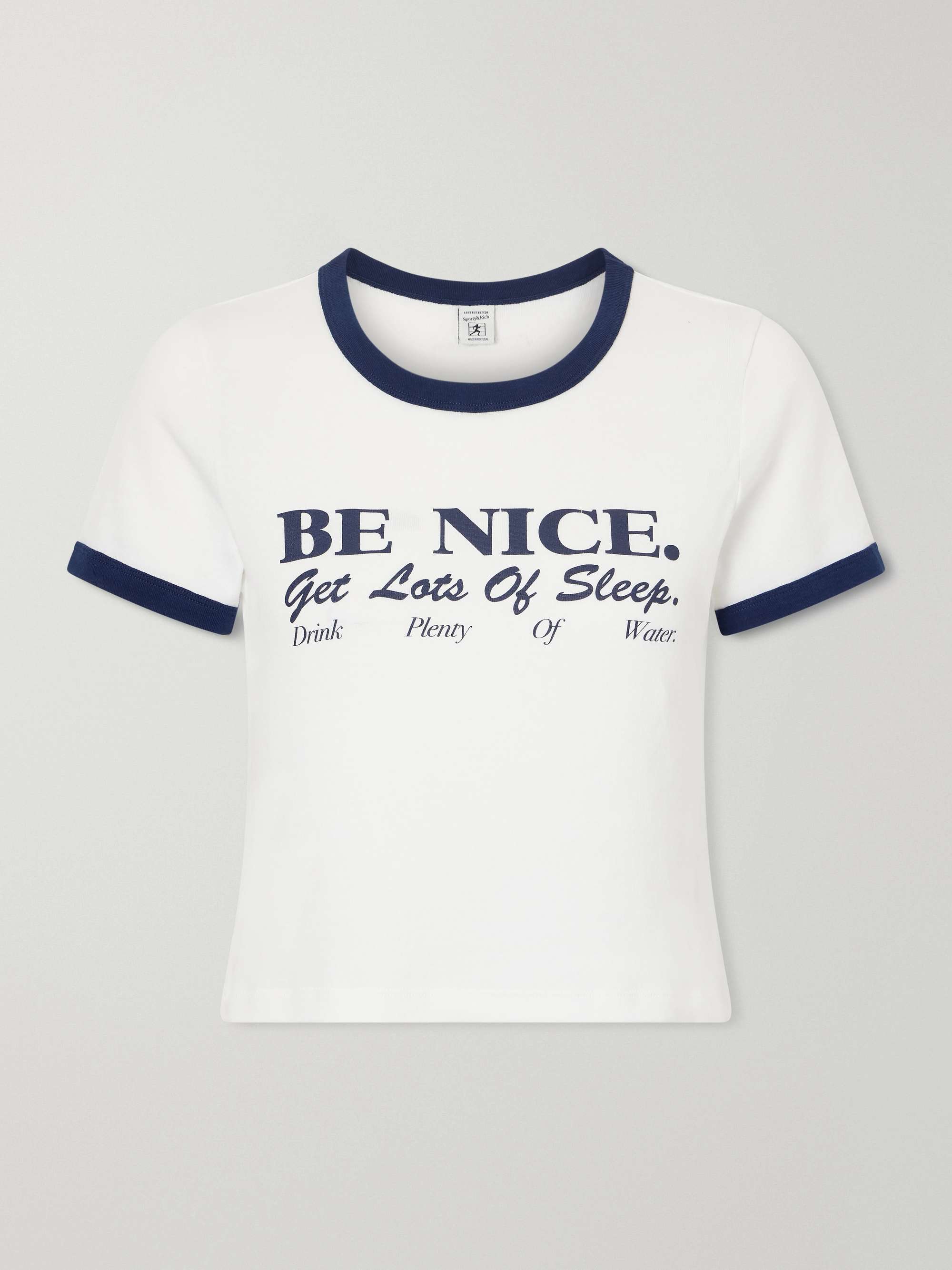 SPORTY & RICH Printed Garment-dyed Cotton-jersey T-shirt