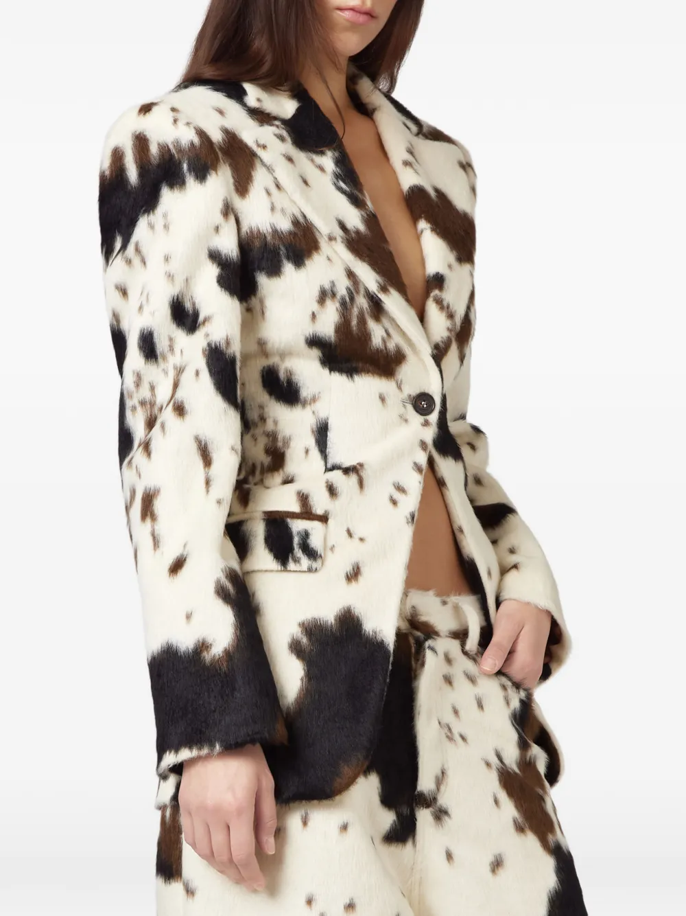 Giuseppe di Morabito Cow-print Single-breasted Blazer