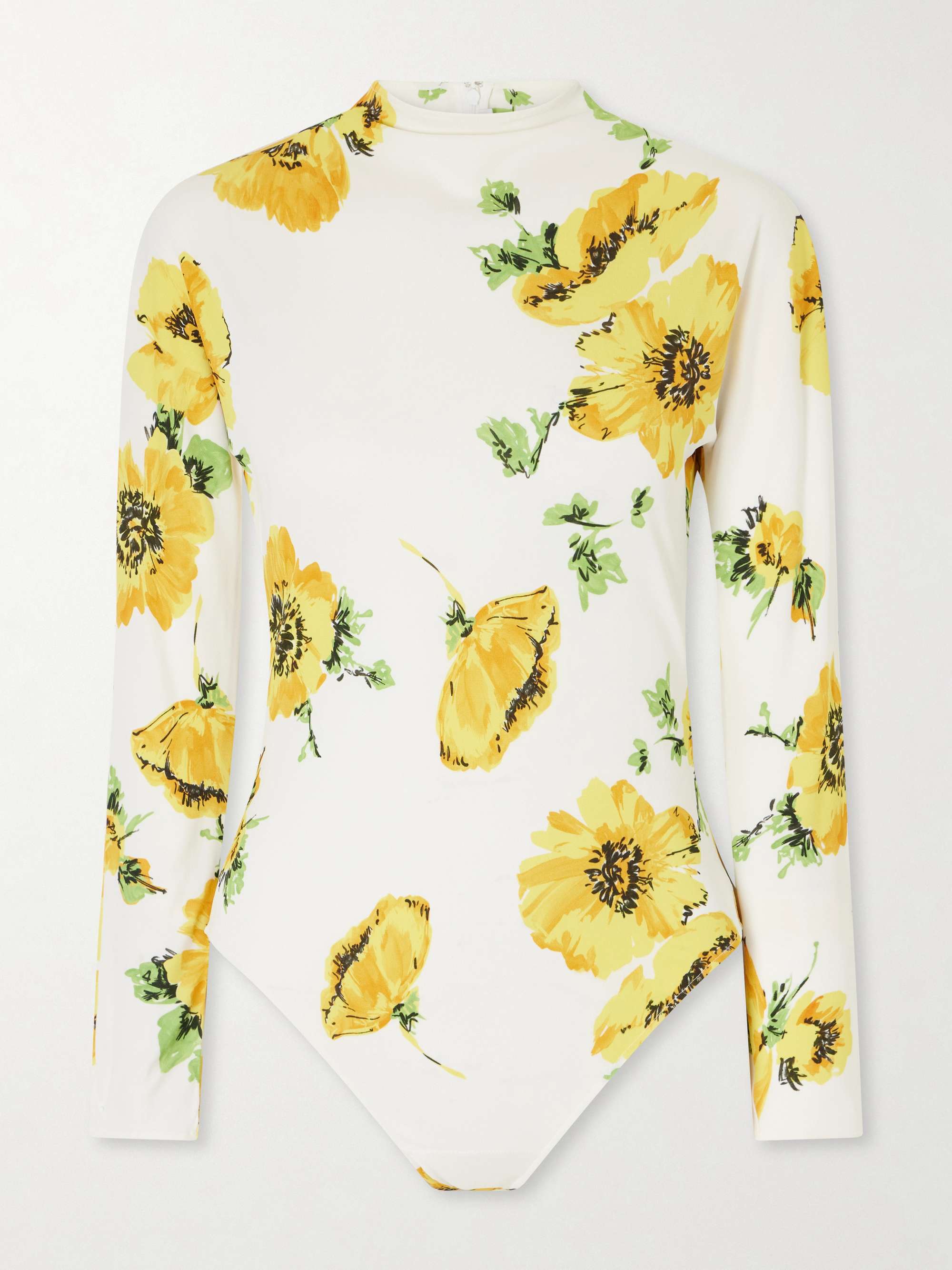 Alaïa Floral-print Jersey Bodysuit