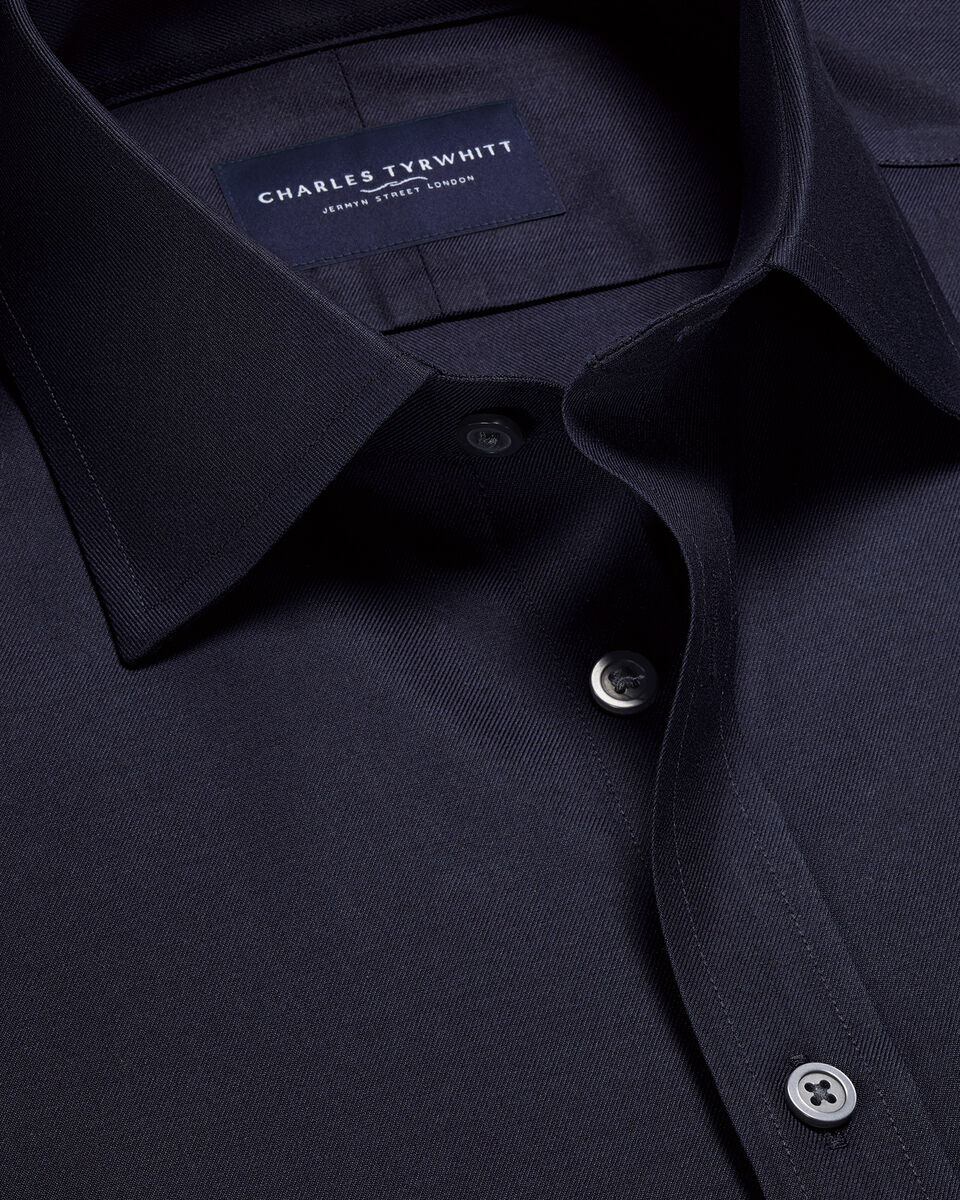 Classic Collar Details About Product: Non-iron Twill Shirt - Navy