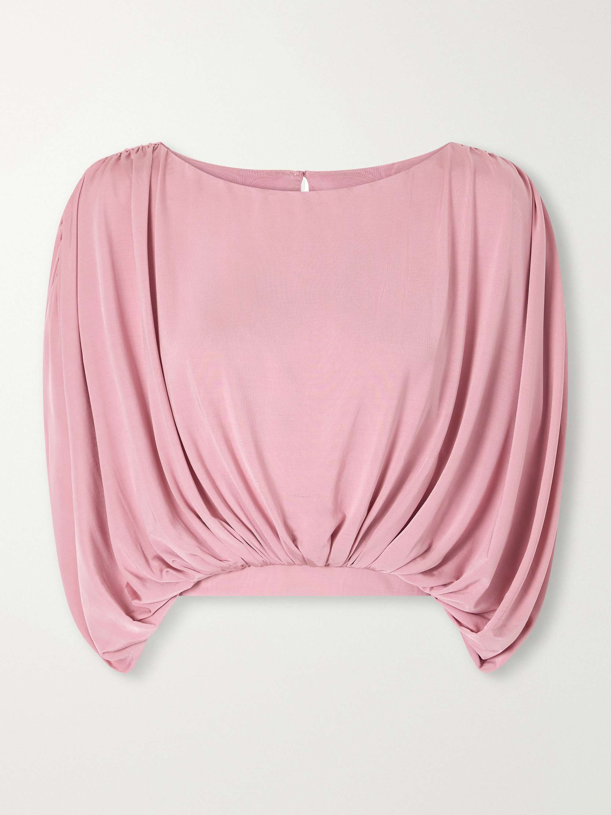ABADIA Draped Stretch-jersey Blouse